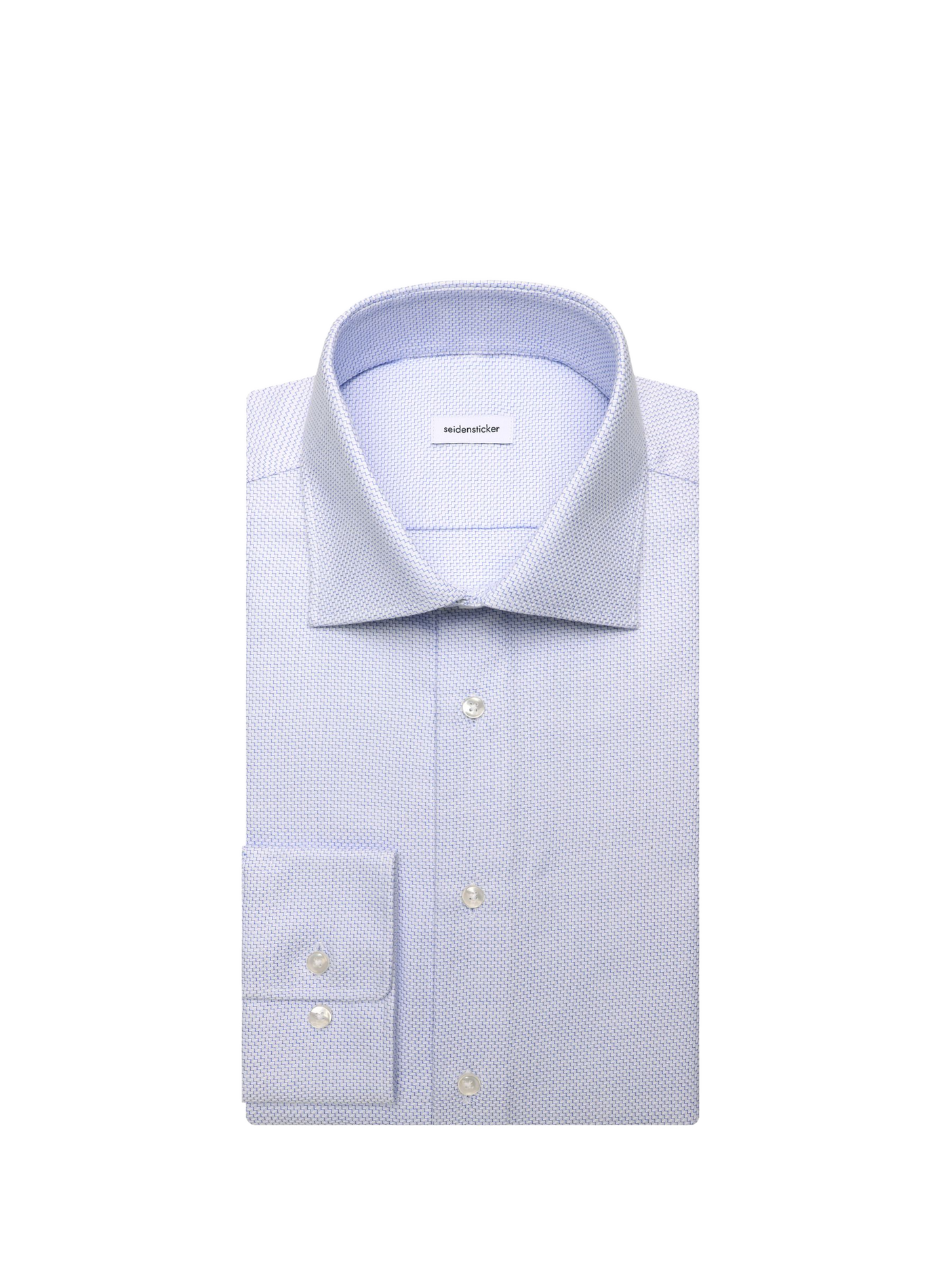 Straight shirt with classic collar in printed cotton SEIDENSTICKER Blue
