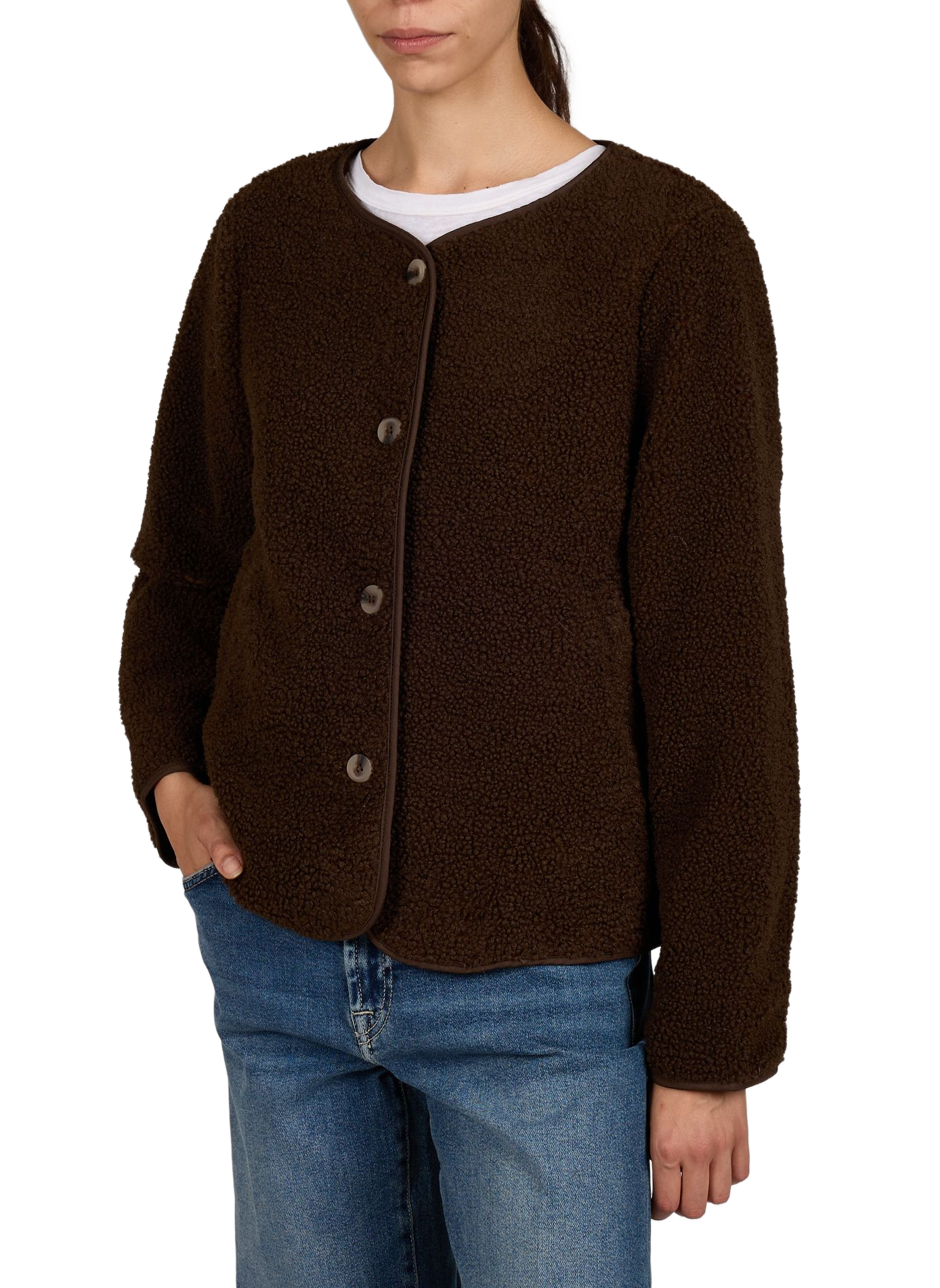 Oversize Rundhalsjacke VILA Braun