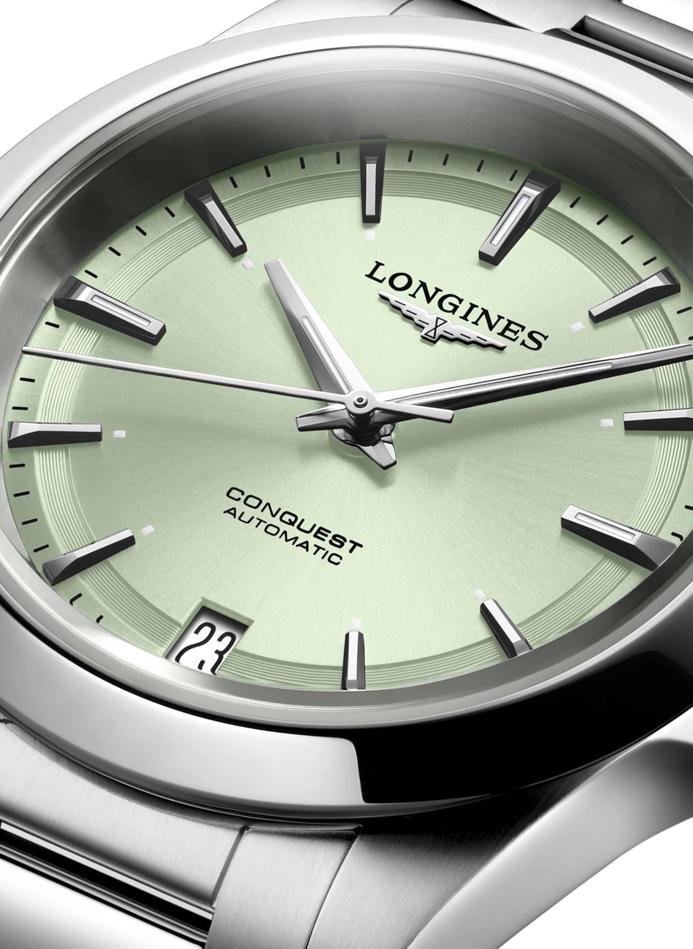 Montre automatique Conquest 2023 en acier inoxydable LONGINES Vert