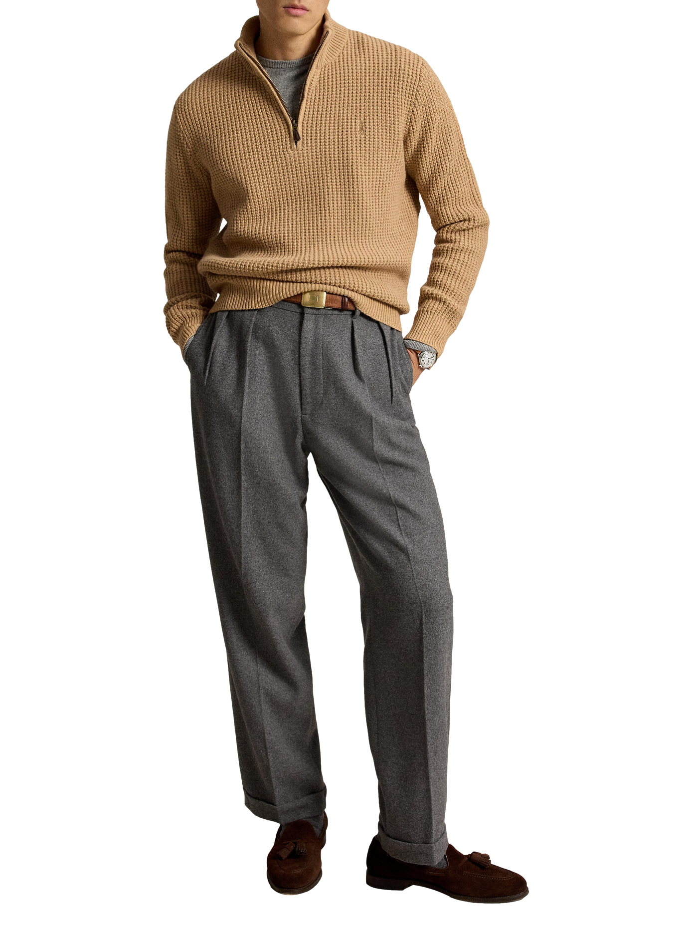 Trui met polokraag van gemengde wol POLO RALPH LAUREN Kaki