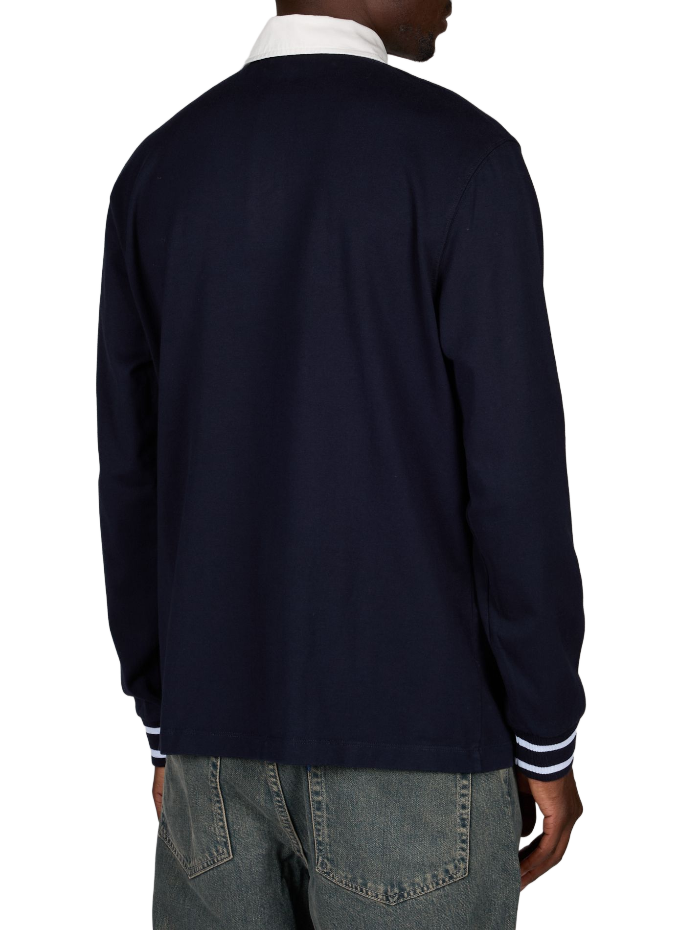 Gerader Polo mit gesticktem Logo aus Baumwolle. DROLE DE MONSIEUR Blau