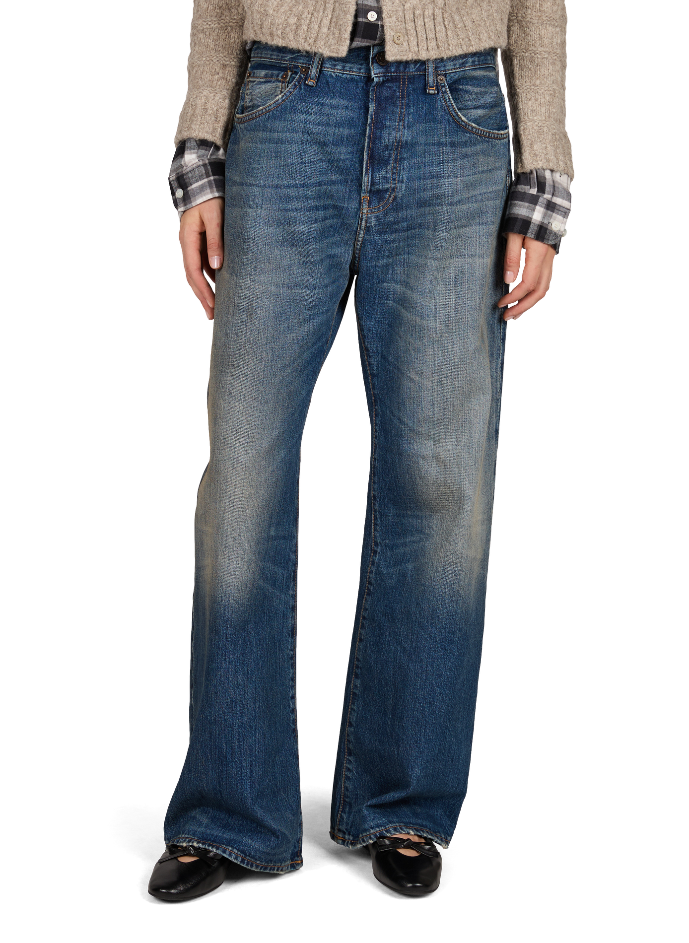 Wide cotton jeans ACNE STUDIOS Blue