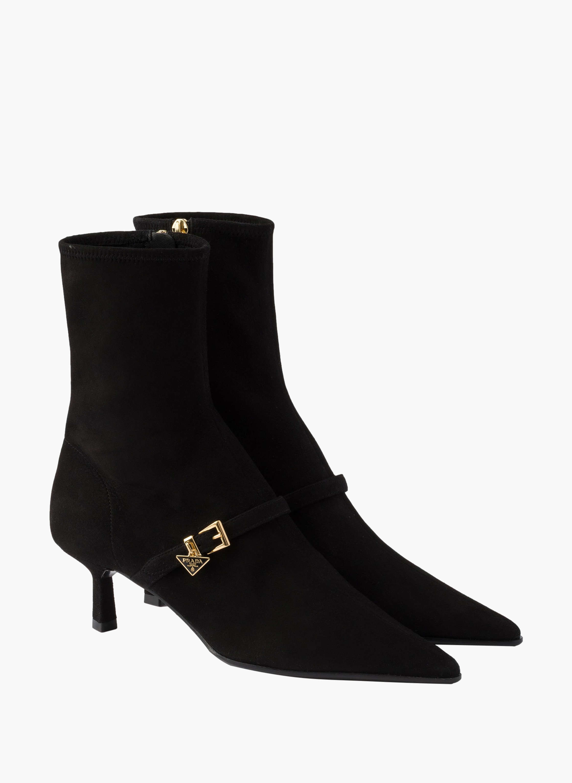 Bottines en veau velours stretch PRADA Noir