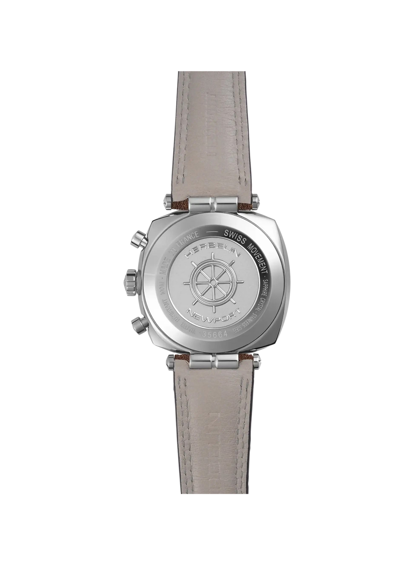 Quarz Uhr im Art-Déco-Stil aus Edelstahl HERBELIN Silber