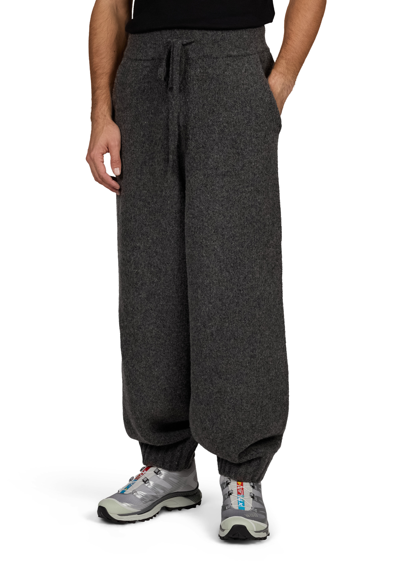 Relaxed wide-leg trousers in a wool blend SEVENTH Grey
