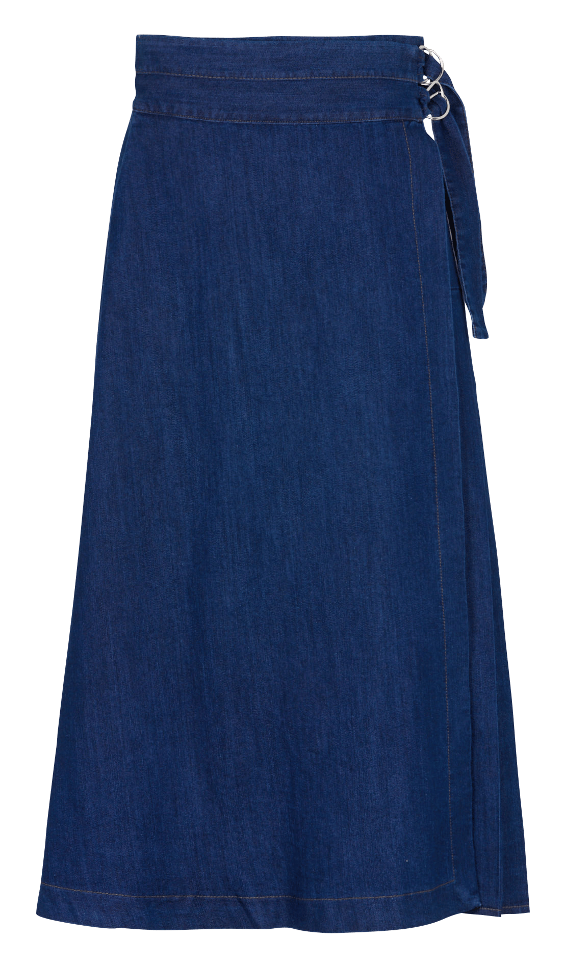 Midi-overslagrok van katoenmixdenim LA FEE MARABOUTEE Blauw