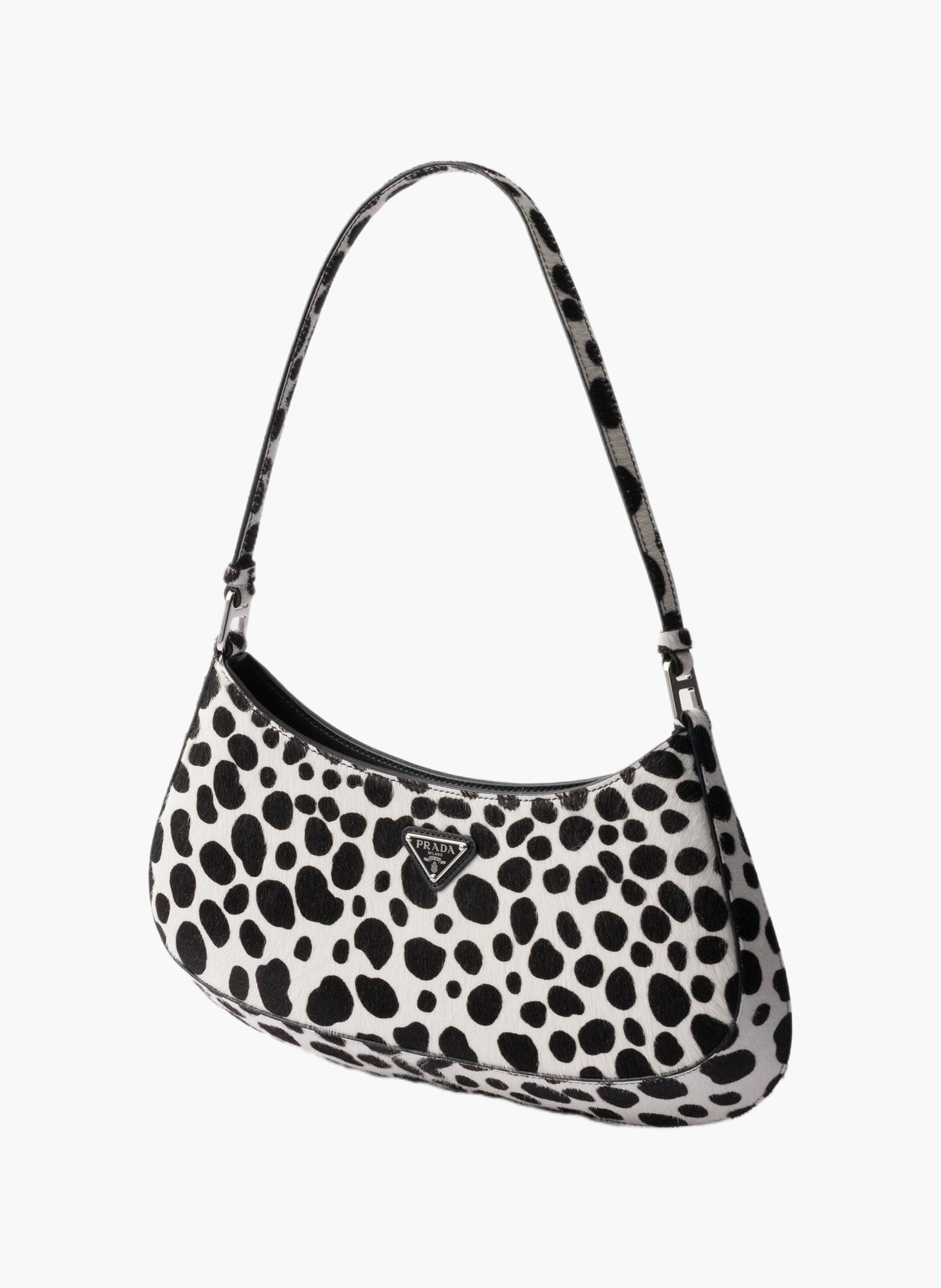 Sac porté épaule prada cleo en veau imprimé PRADA Blanc