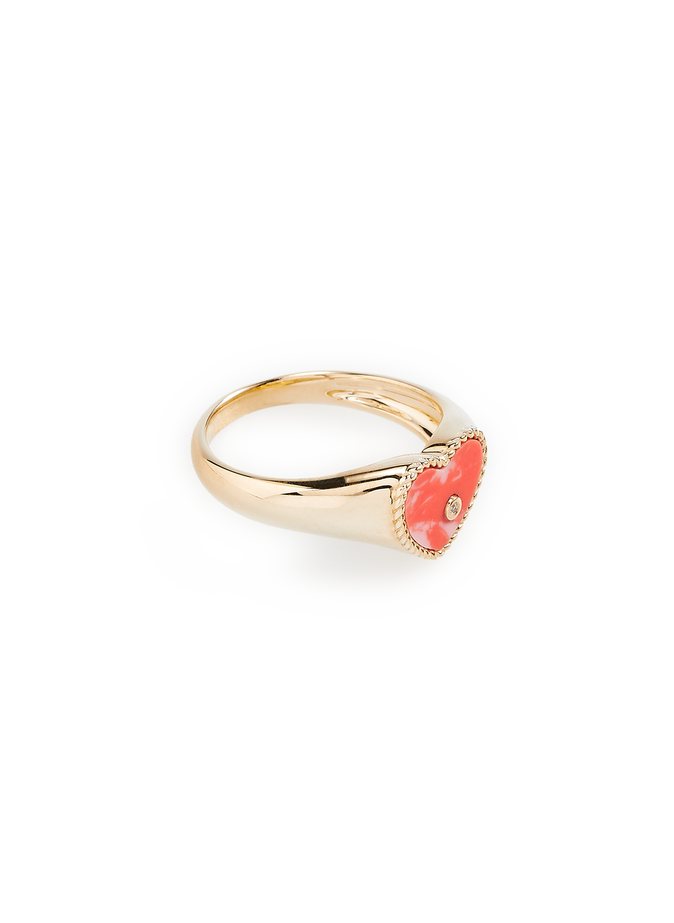 Bague chevalière coeur en or