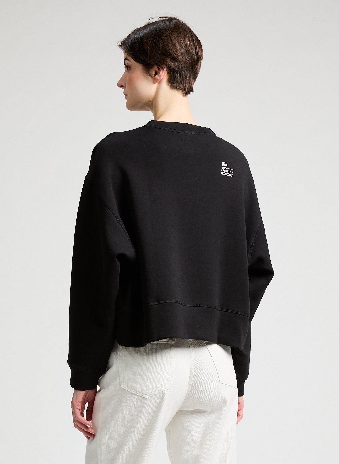 Sweatshirt en coton mélangé LACOSTE Noir