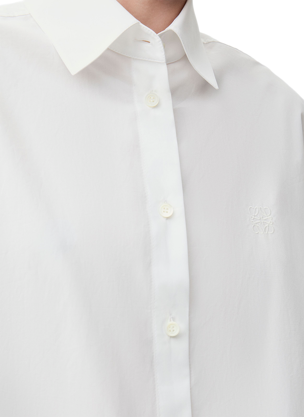 Cotton poplin cape shirt LOEWE White