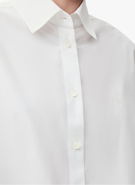 Chemise cape en popeline de coton | Blanc by LOEWE Chemise cape en popeline de coton Blanc