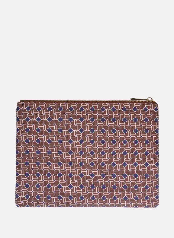 Printed blended cotton clutch Brown by 64 BLD HAUSSMANN PARIS 64 BLD HAUSSMANN PARIS Printed blended cotton clutch Brown
