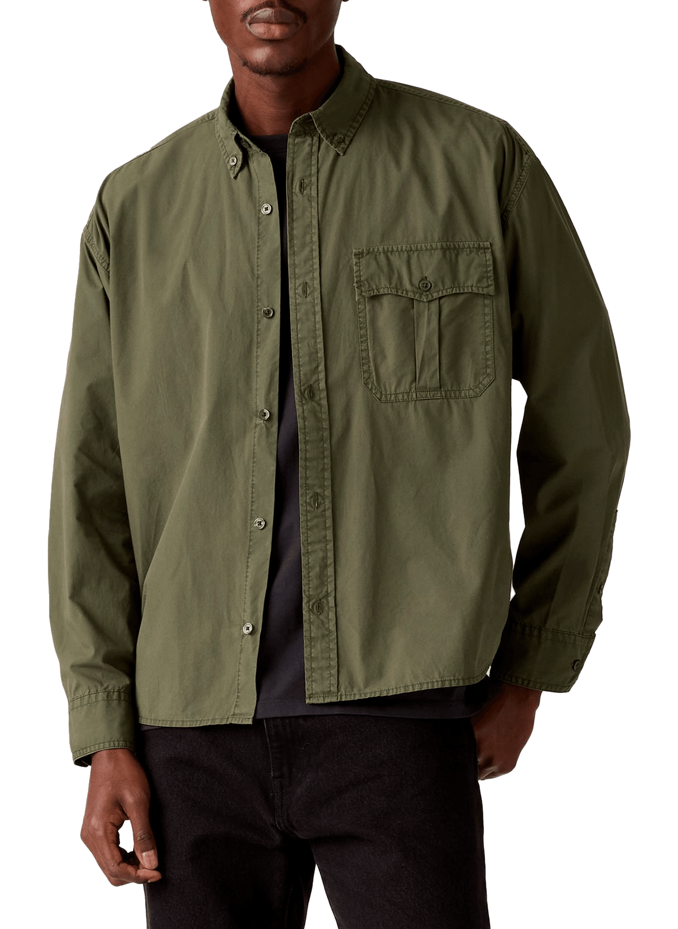 LEVI'S Chemise col américain en coton Vert