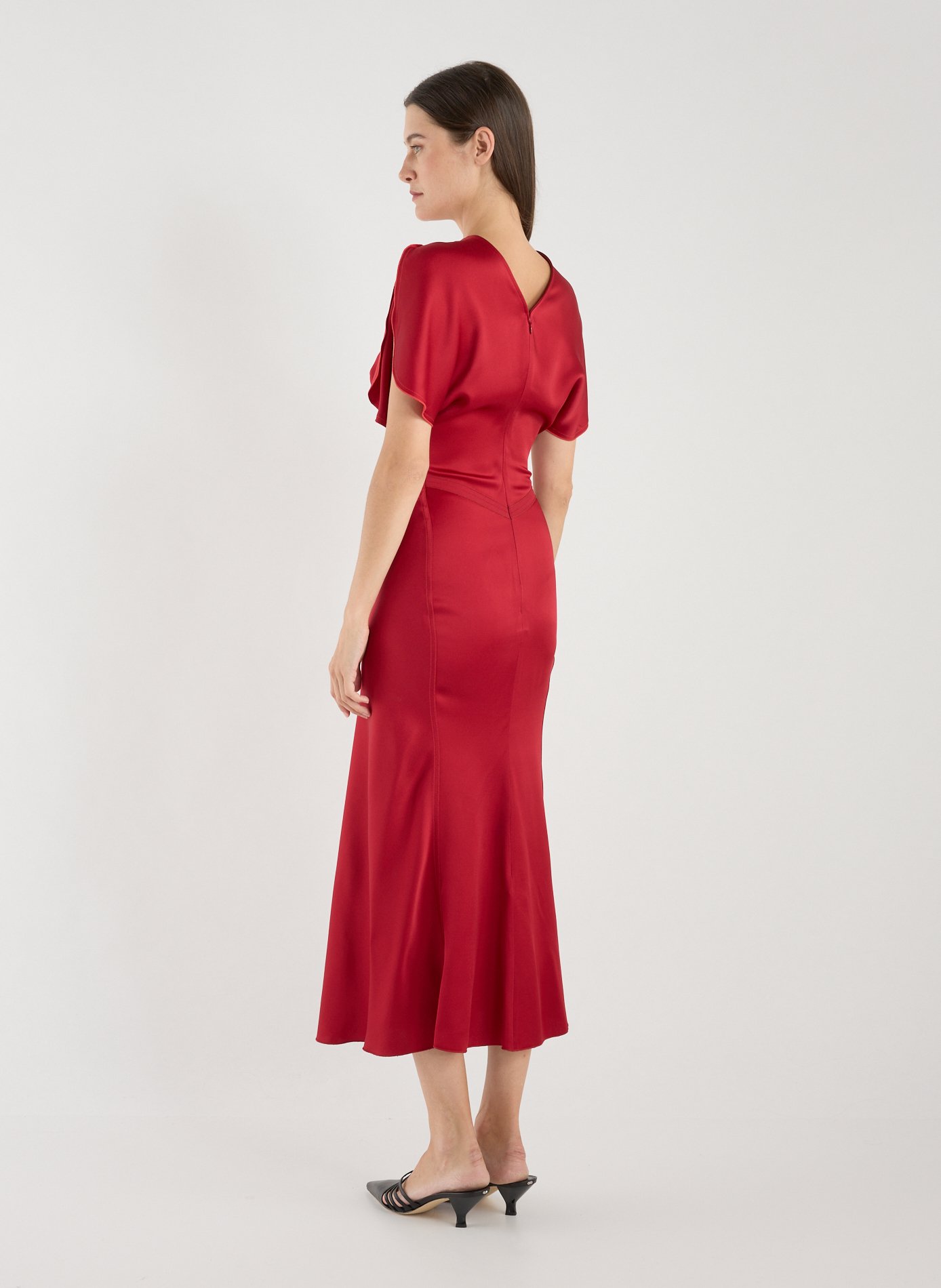 Ruched Maxi dress VICTORIA BECKHAM Red