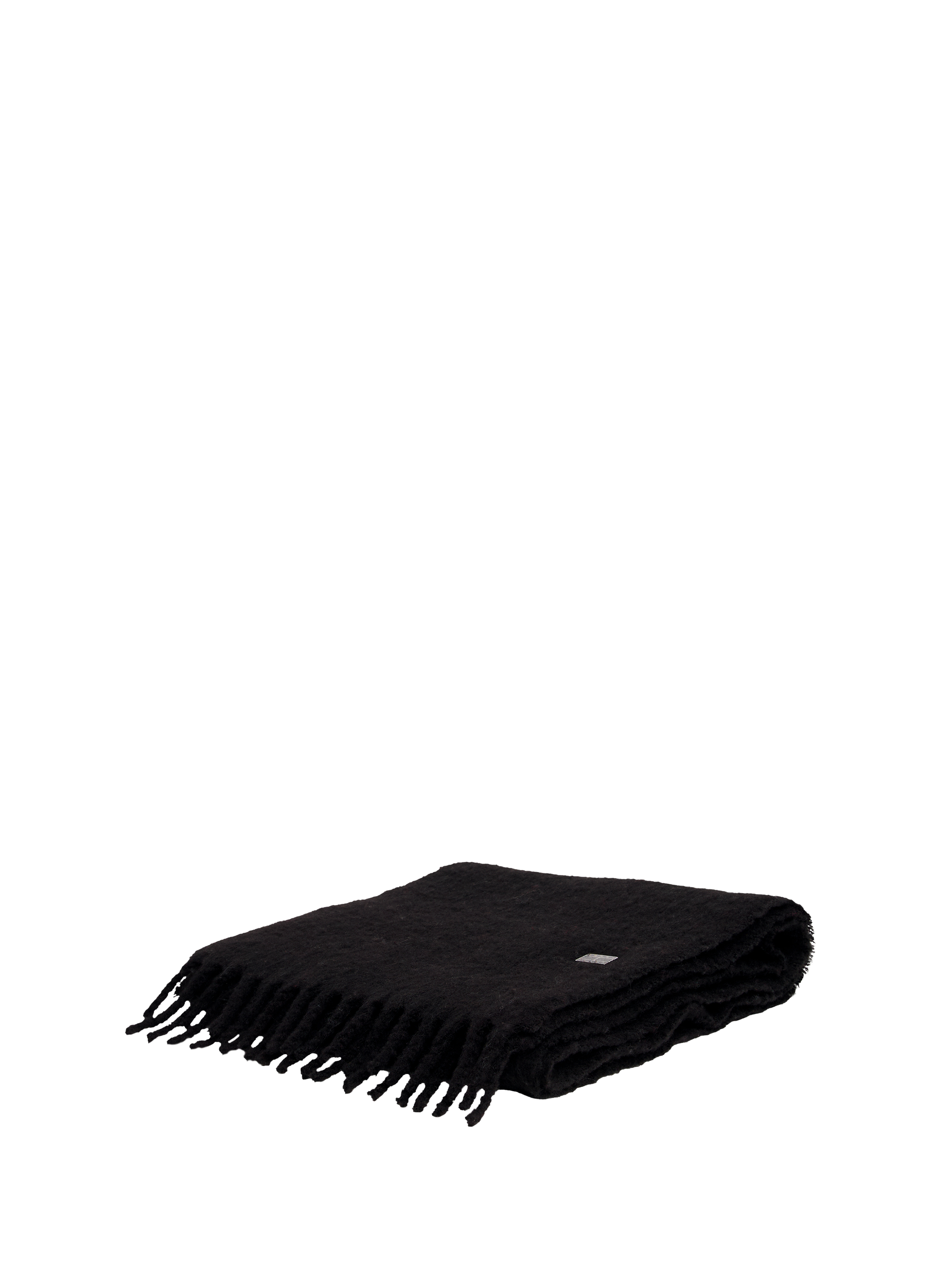 Fringed wool blend scarf TOMMY HILFIGER Black