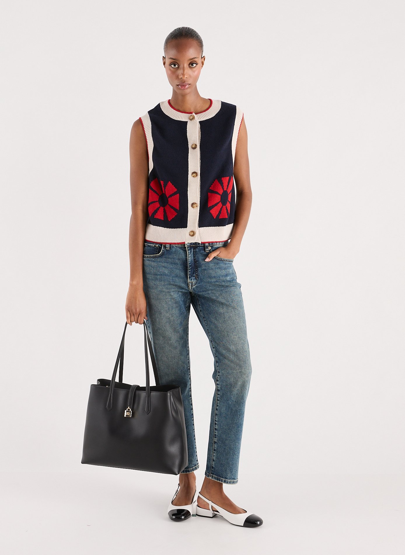 Sac cabas K/Autograph en cuir  KARL LAGERFELD Noir