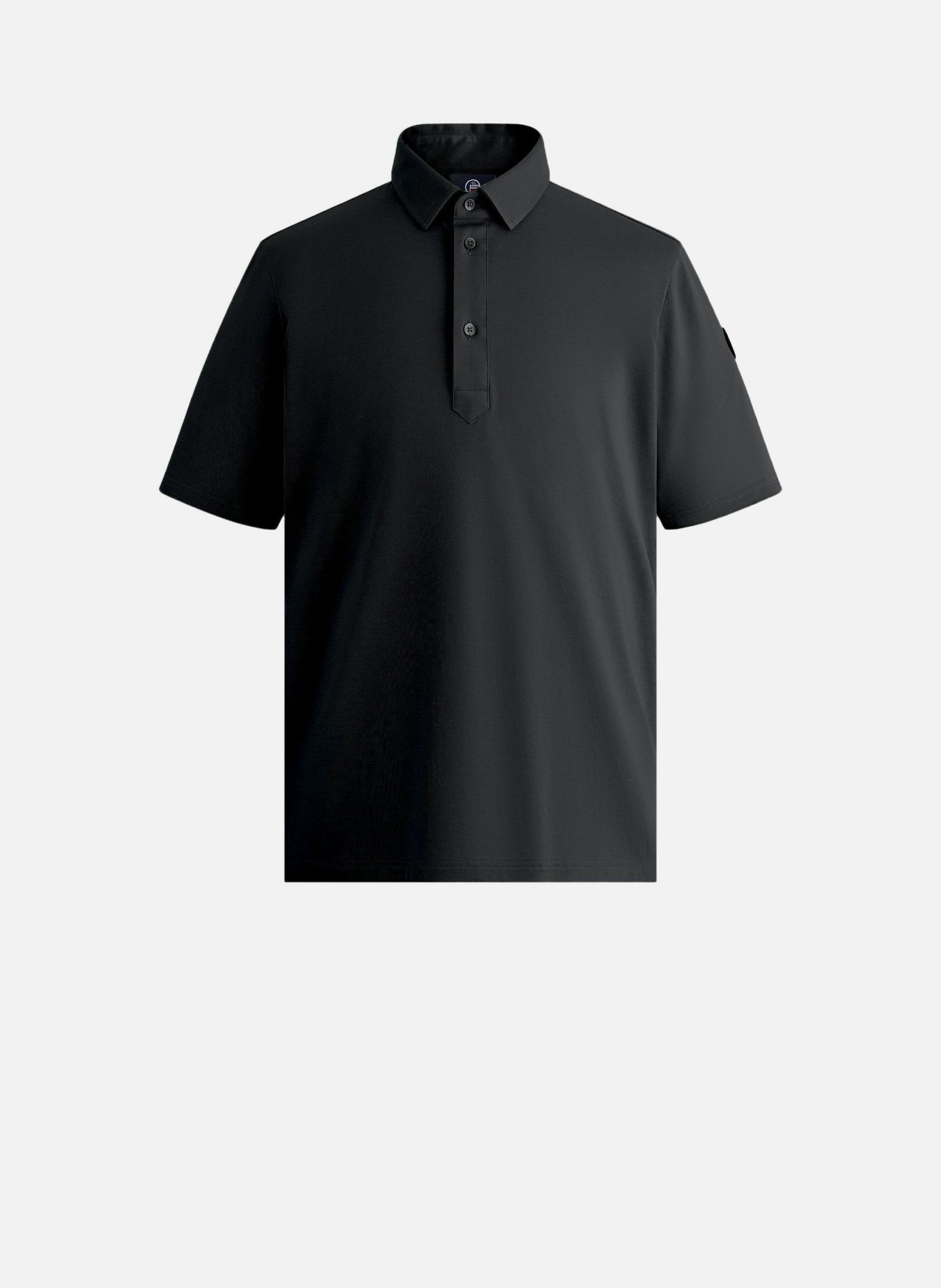 Polo manches courtes germain col chemise coupe regular Noir