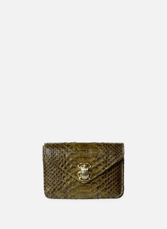 Alex leather card holder Green by CLARIS VIROT CLARIS VIROT Alex leather card holder Green