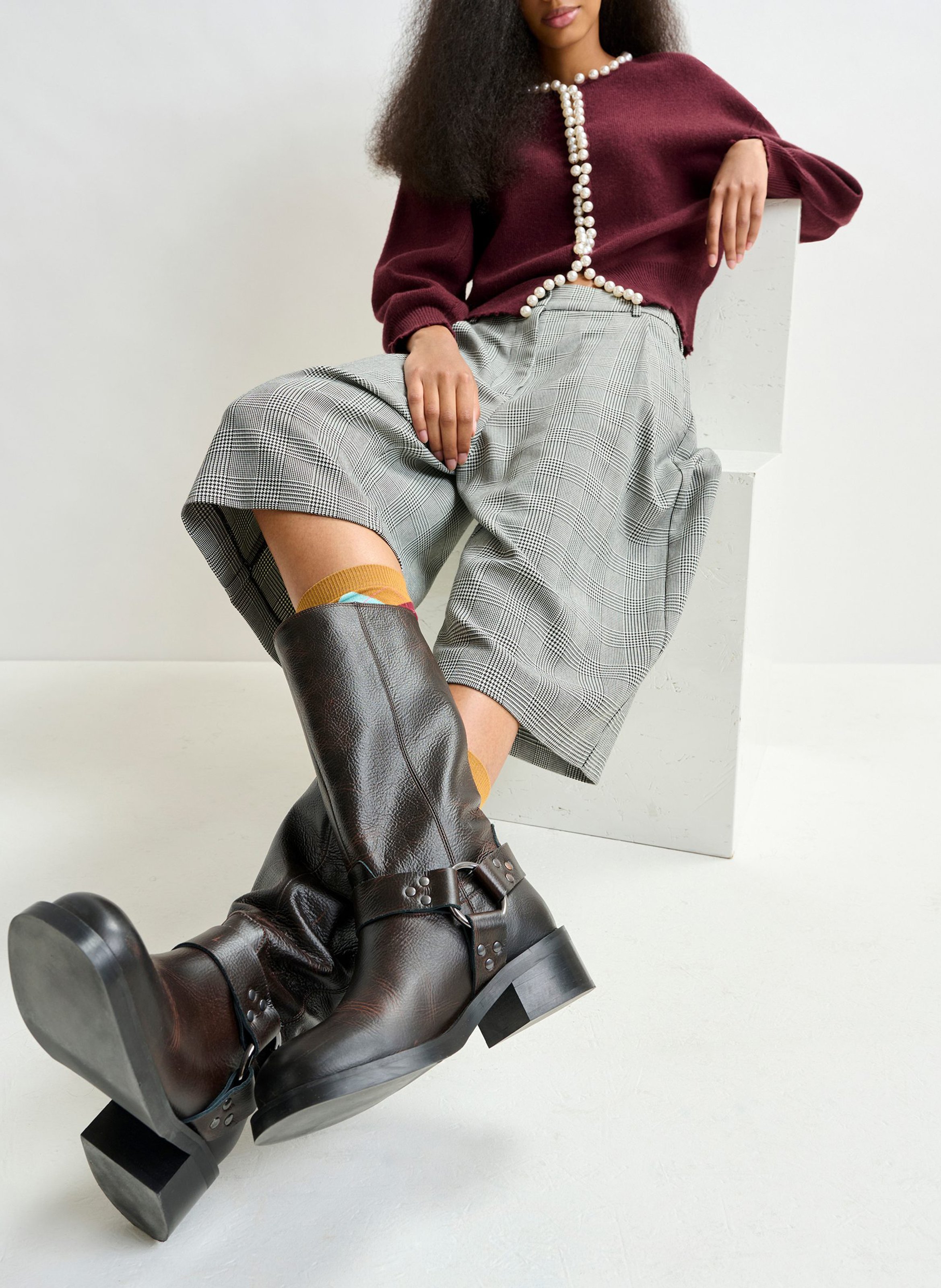 Cardigan droit à perles Ideas ESSENTIEL ANTWERP Rouge