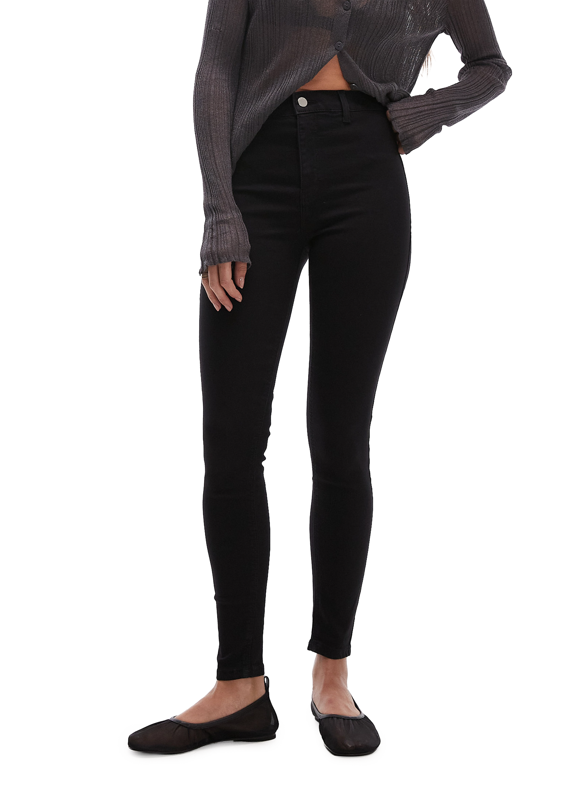 TOPSHOP Jean slim en coton mélangé Bleu