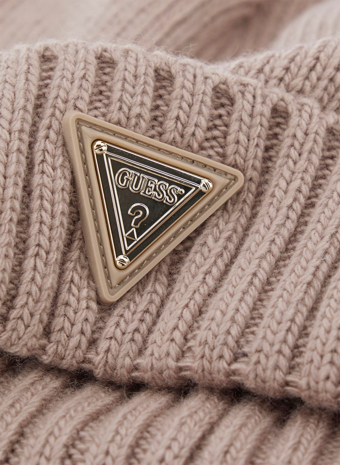 Bonnet à logo GUESS Beige