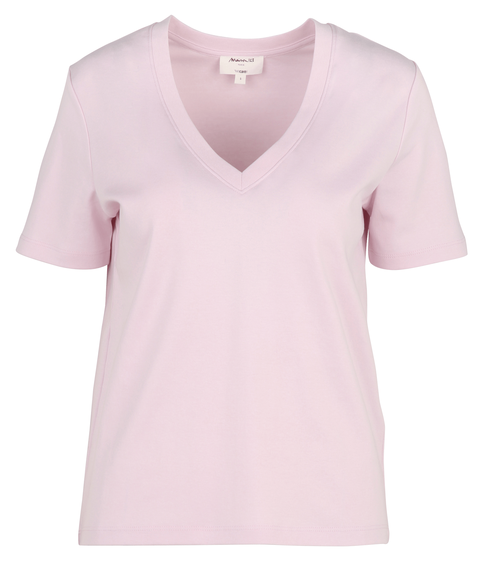 Tee-shirt droit col V en coton Dana MAISON 123 Rose