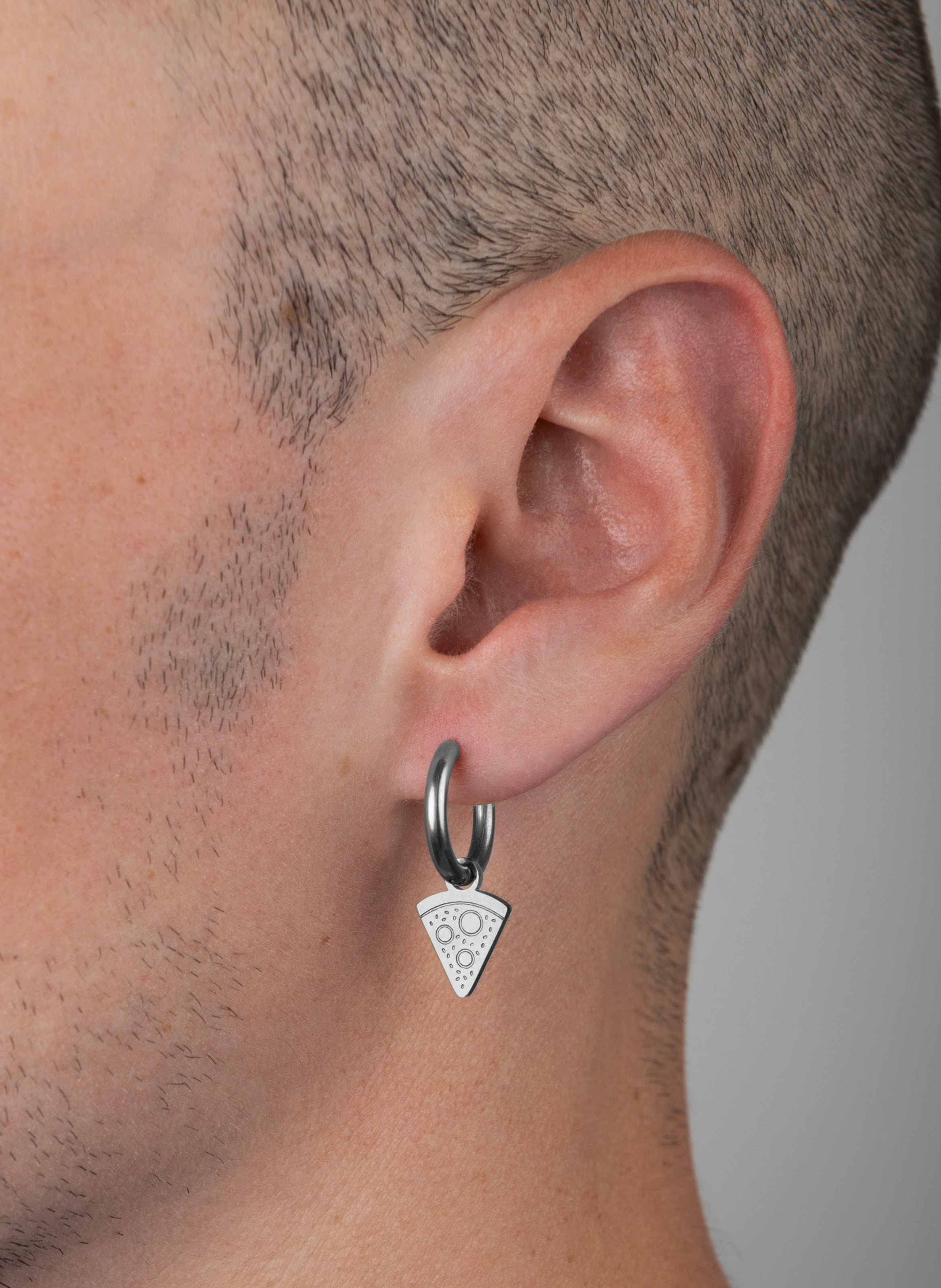 Boucles d'oreilles en acier inoxydable KURAGE GINZA Argent