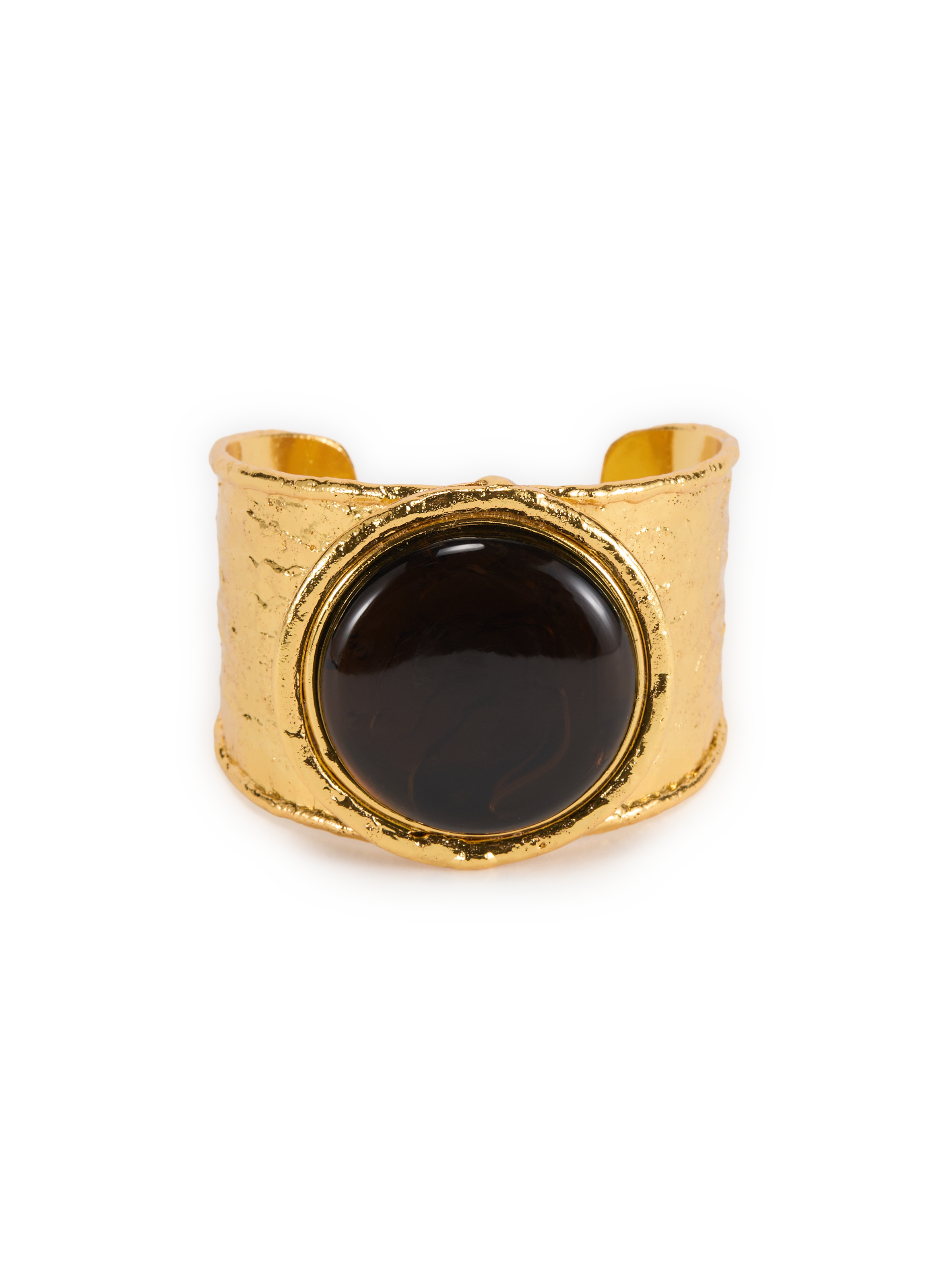 SYLVIA TOLEDANO Brass and stone cuff Brown