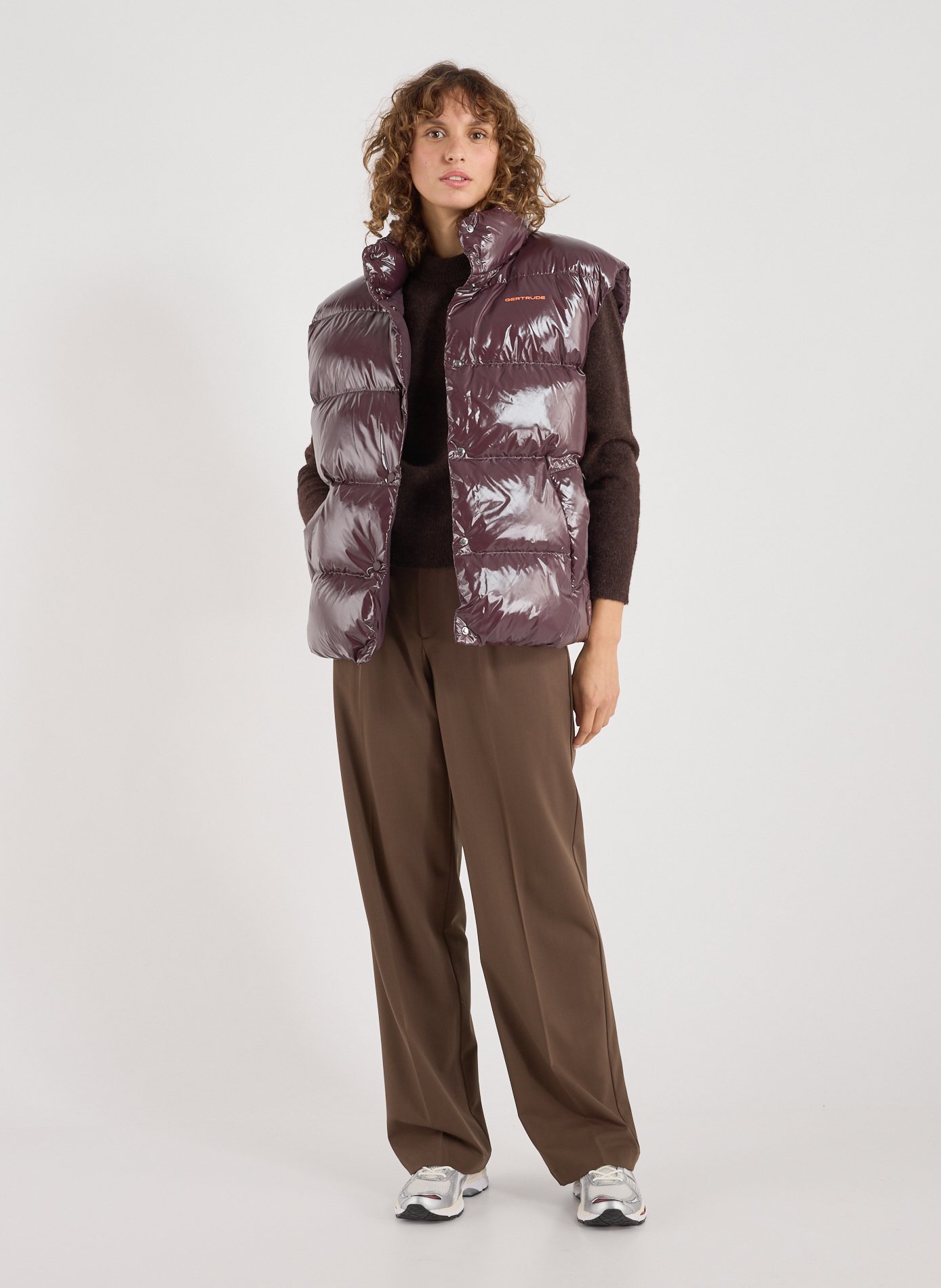 Quilted sleeveless puffer jacket with high neck GERTRUDE ET GASTON Red