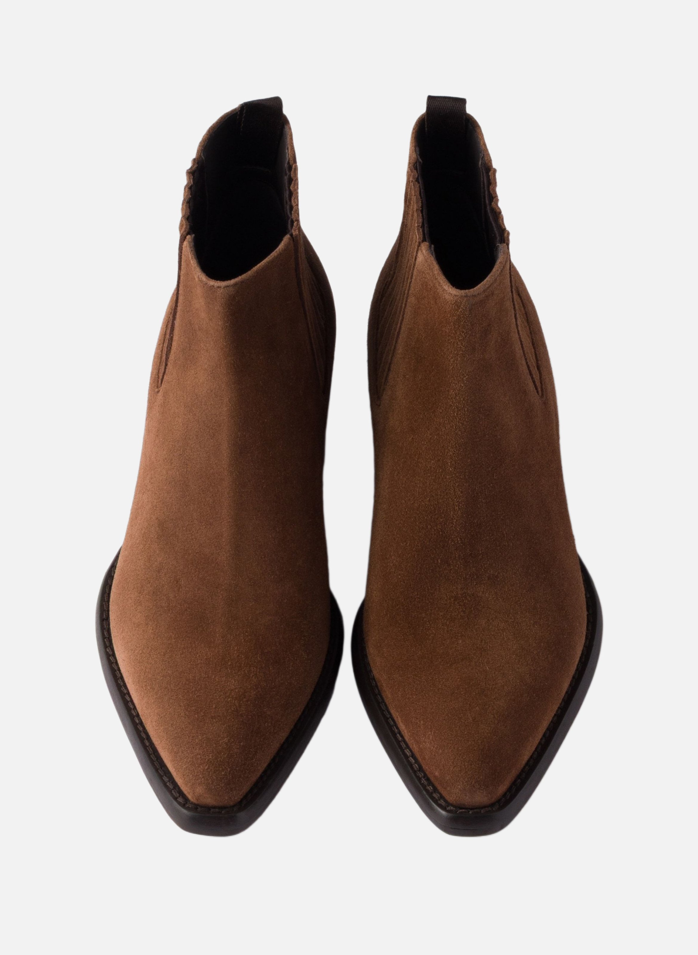 Bottines en veau velours PRADA Marron