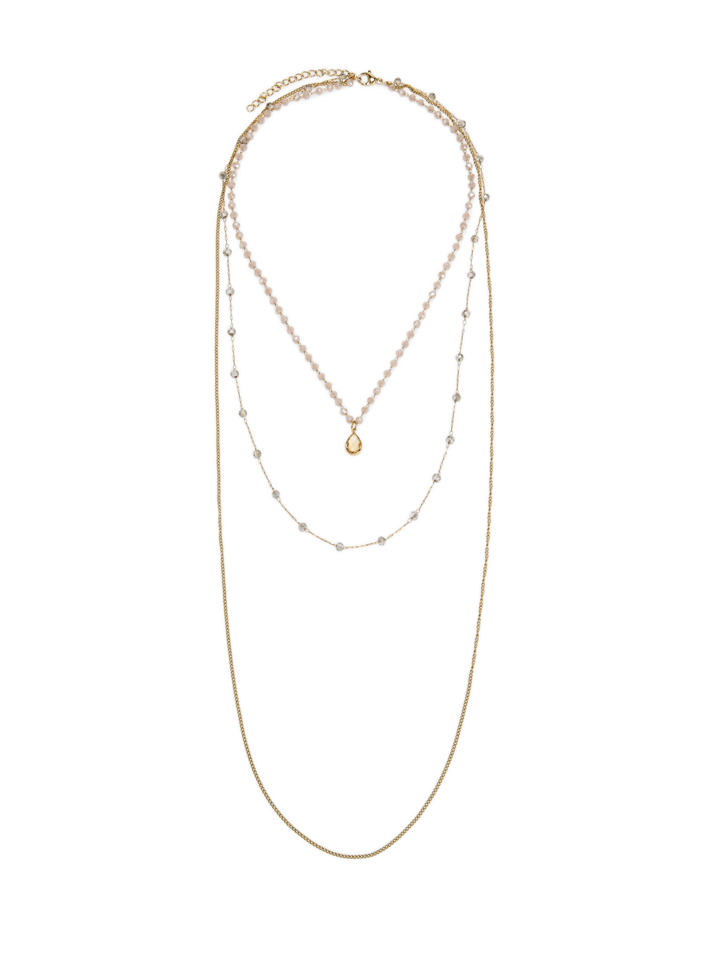 Collier trois rangs à perles AU PRINTEMPS PARIS Rose