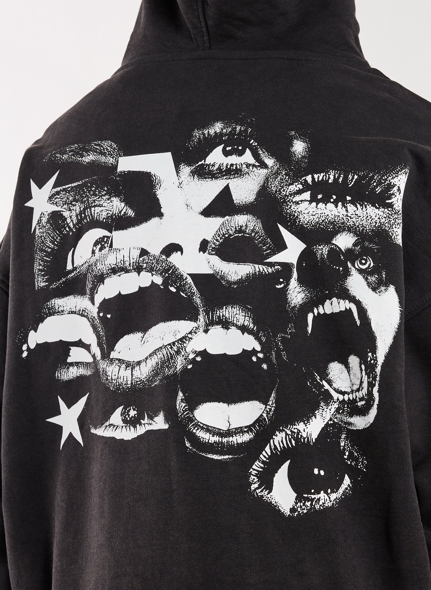 Sweat zippé à capuche en coton JACKER. Noir