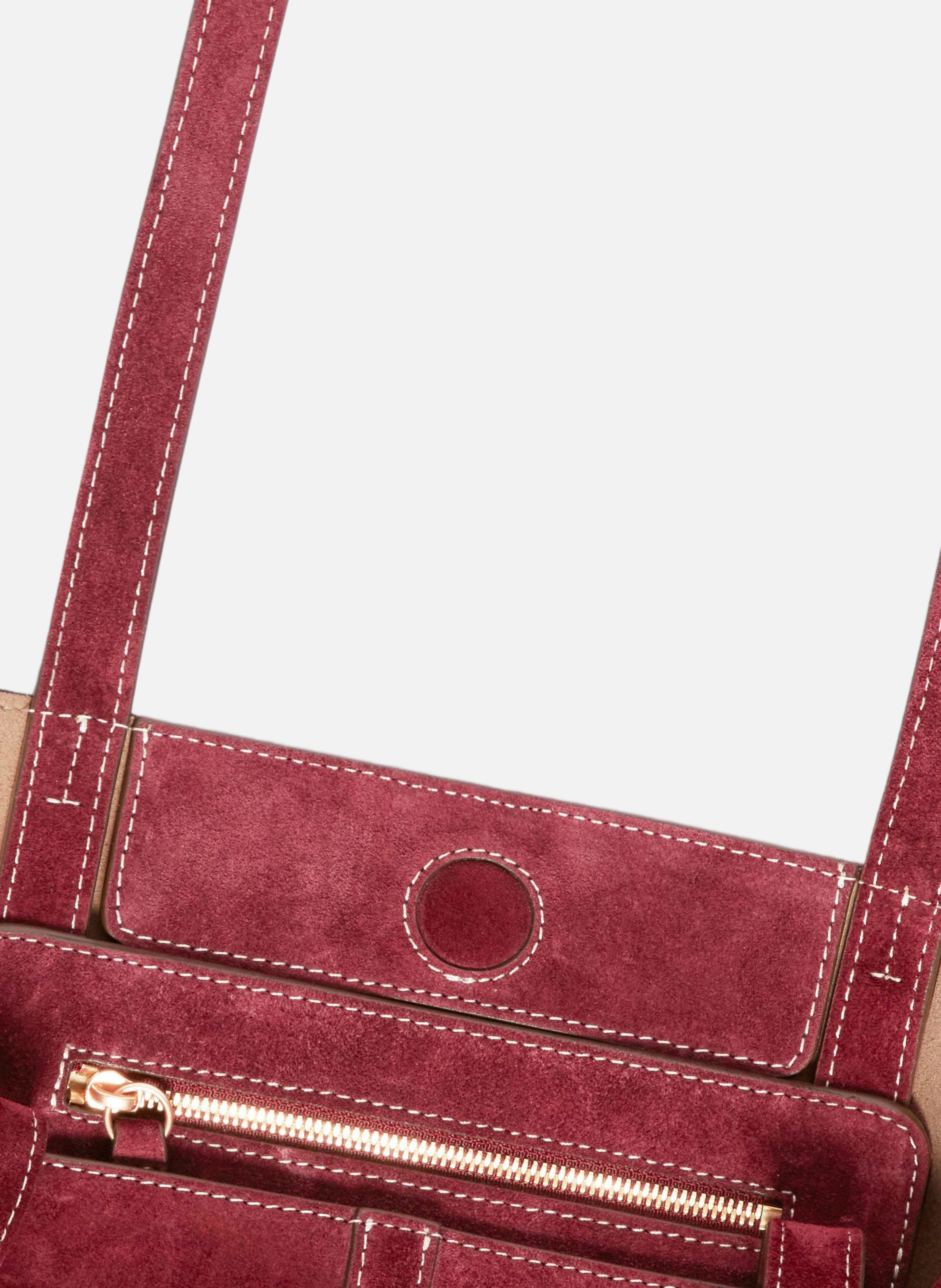 Petit cabas daily en cuir velours VANESSA BRUNO Rouge