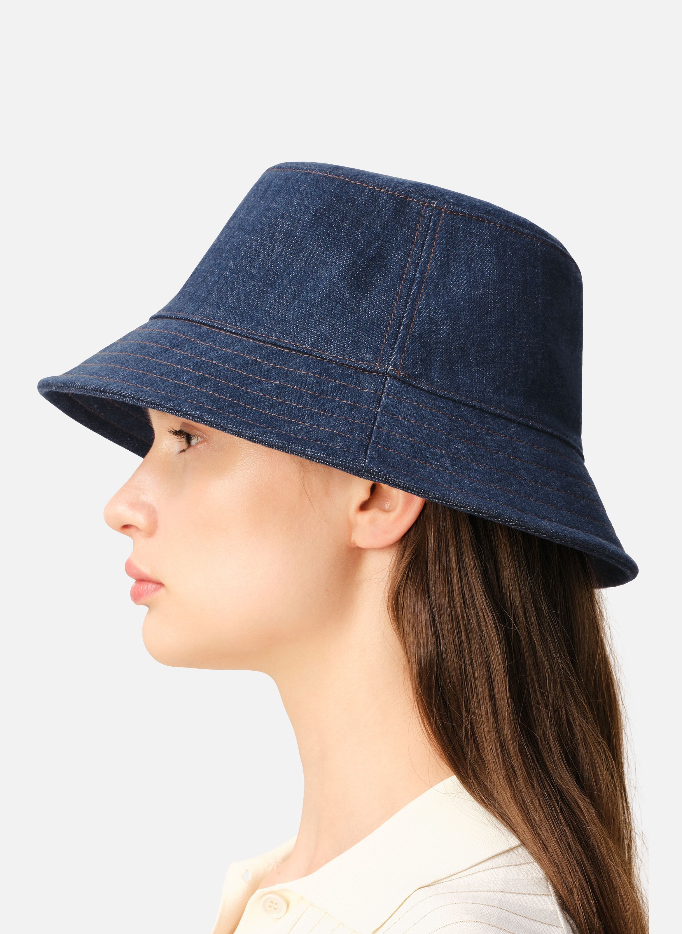 Bob denim empiècement ami paris héritage unisexe en coton AMI PARIS Bleu