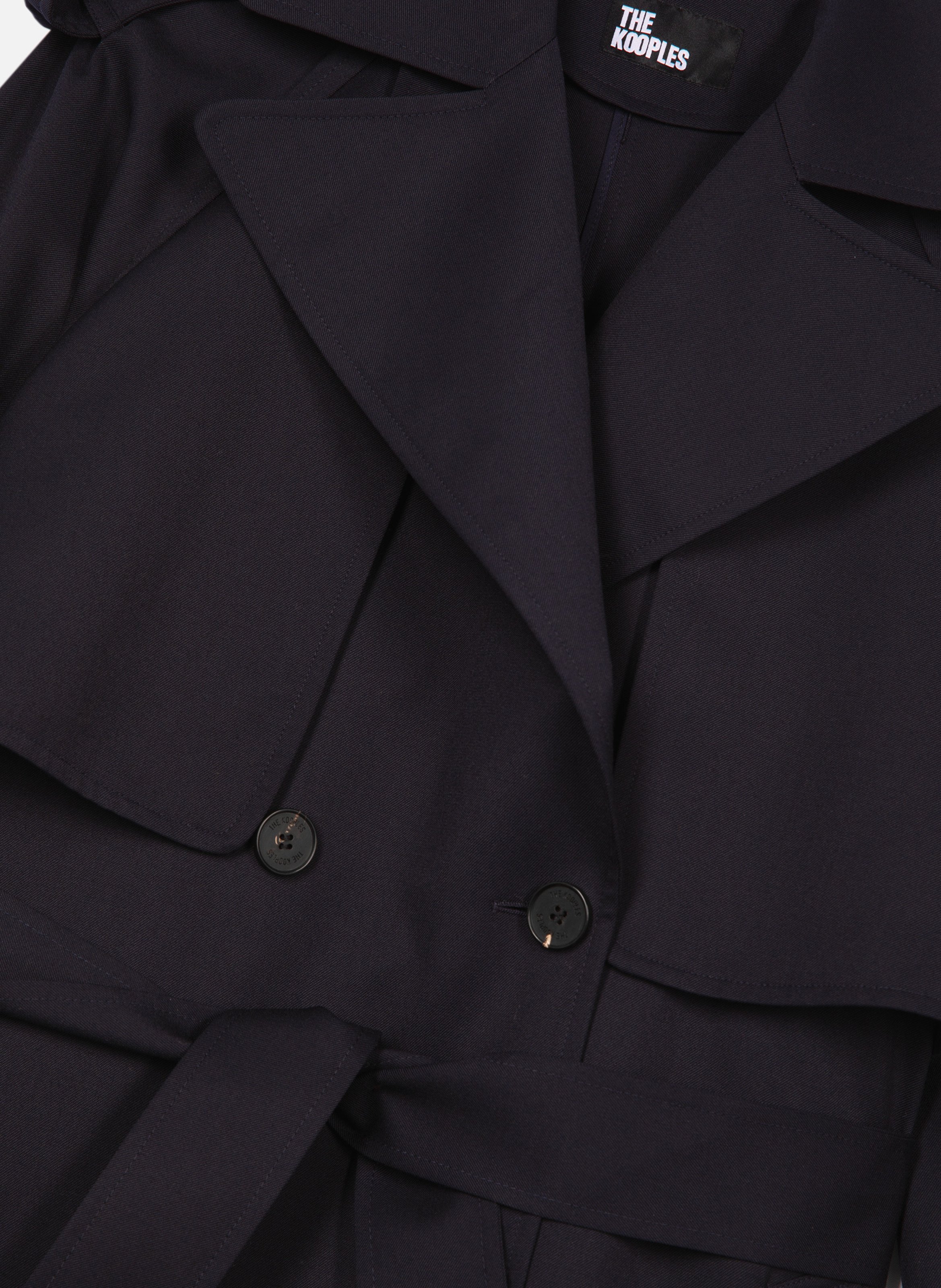 Trench fluide en laine mélangée THE KOOPLES Bleu