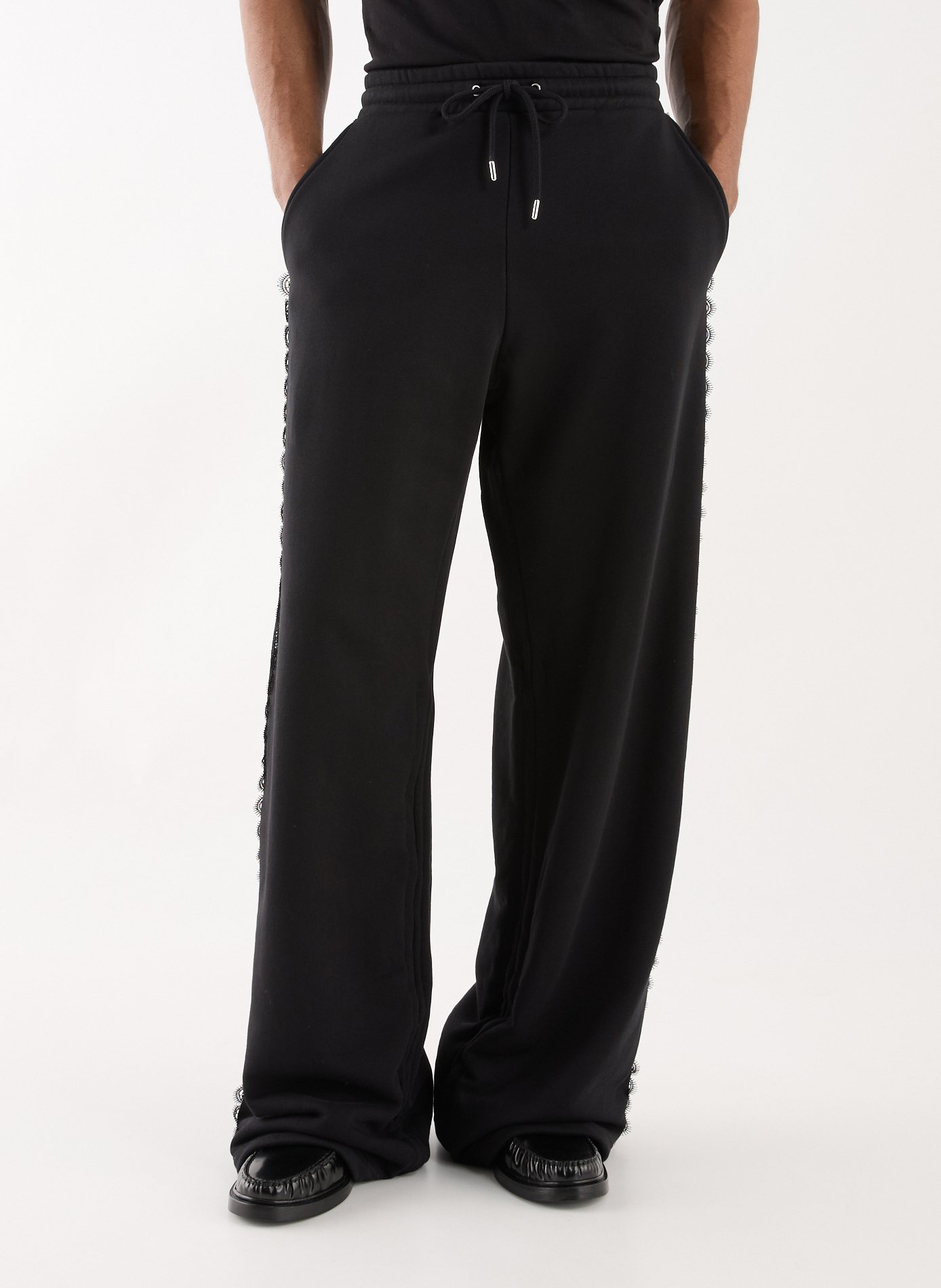 Pantalon de survêtement détails dentelle BENJAMIN BENMOYAL Noir