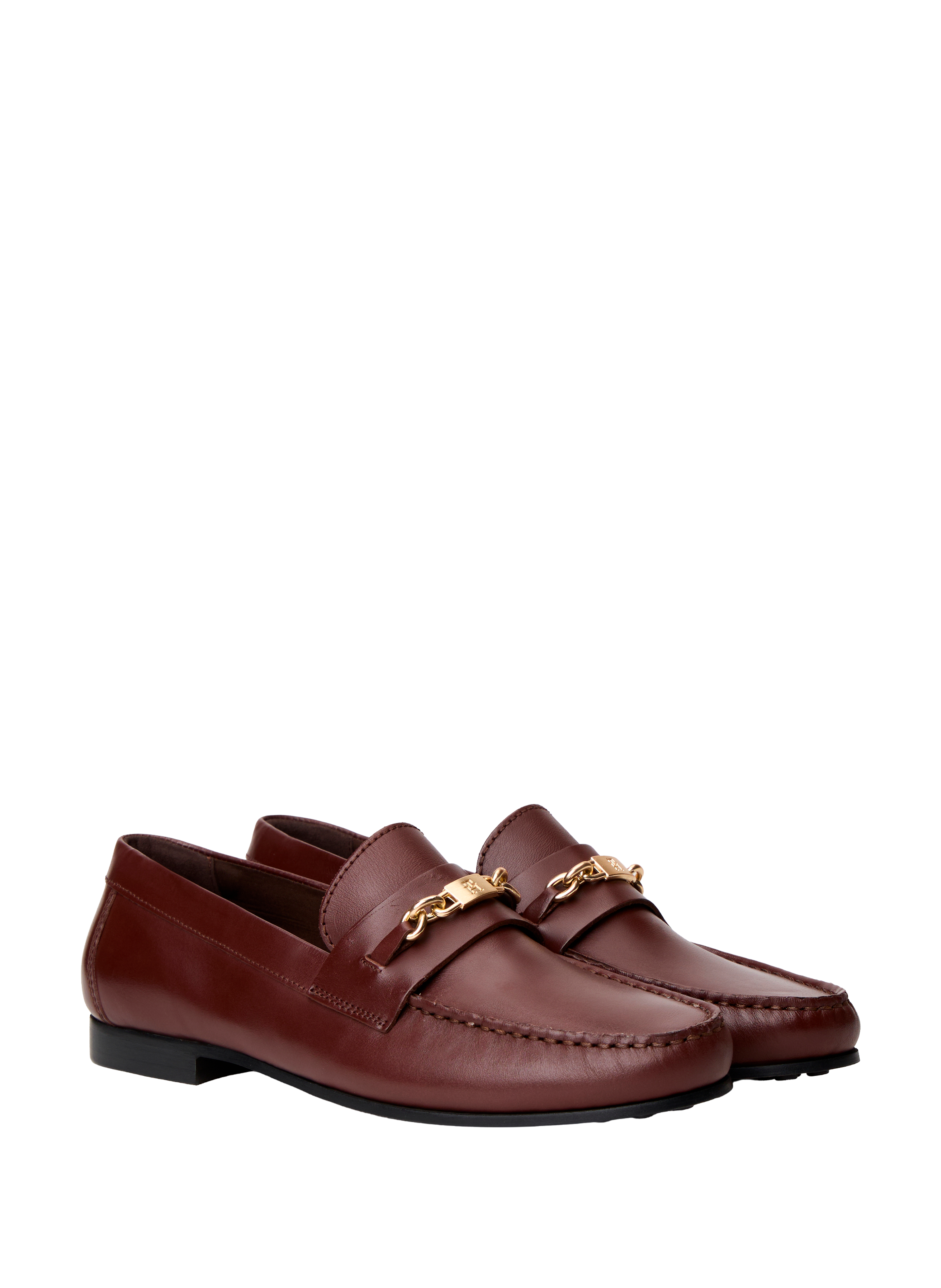 Loafers with smooth leather and bit detail TOMMY HILFIGER Brown