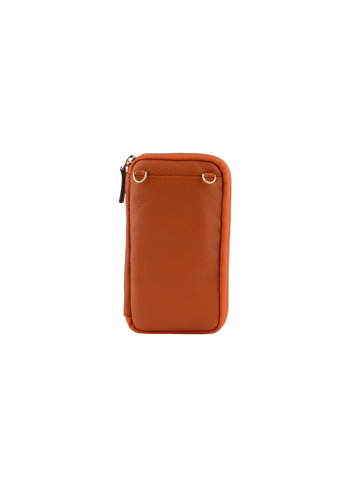 Club | Etui téléphone portable en cuir de veau grainé POURCHET Orange