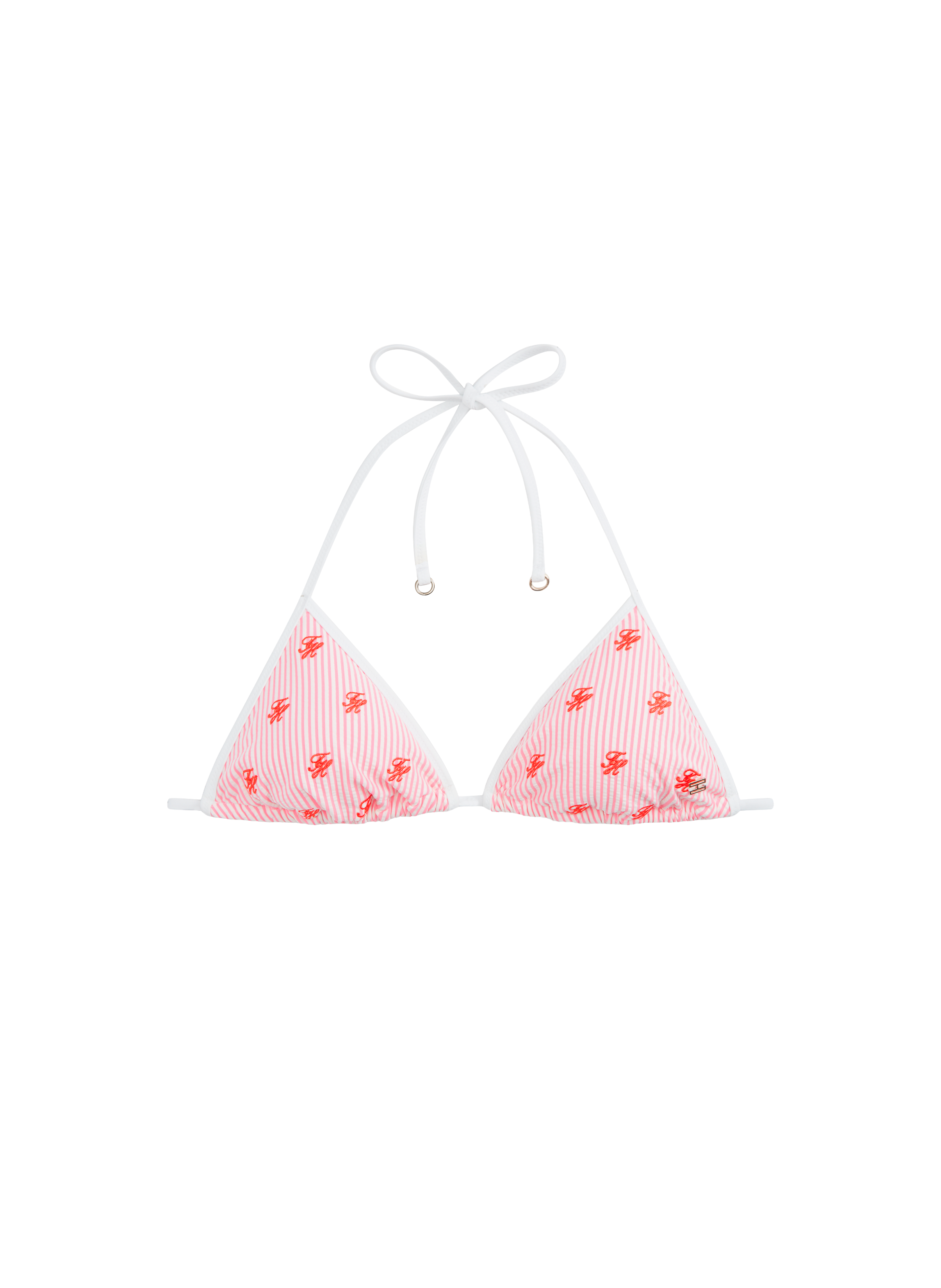 Triangle bikini top with stripes and embroidered logo TOMMY HILFIGER Pink