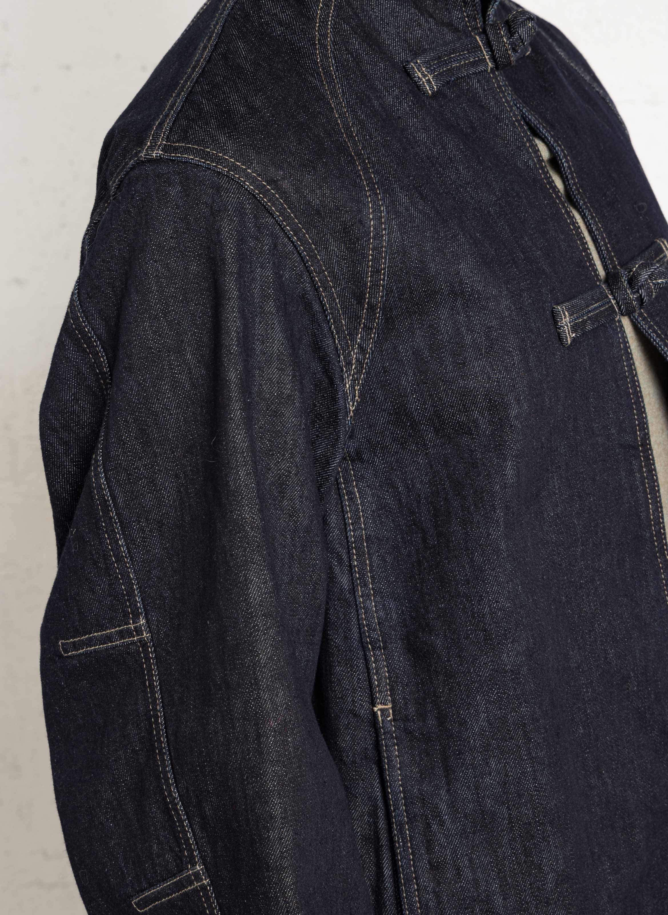 Veste oversize col rond en denim brut Iliana SOEUR Bleu