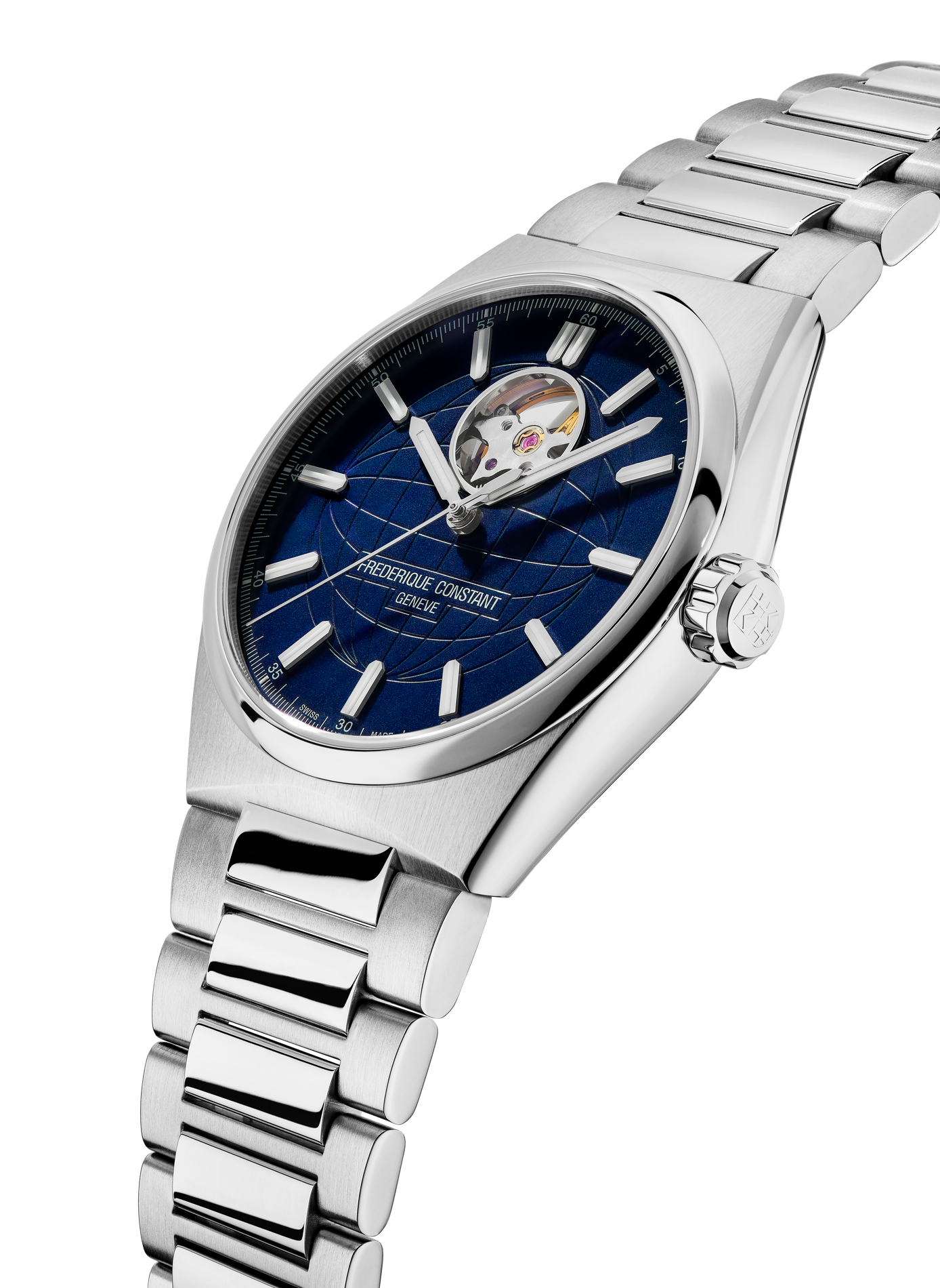 Montre Highlife Heart Beat en acier inoxydable FREDERIQUE CONSTANT Blanc