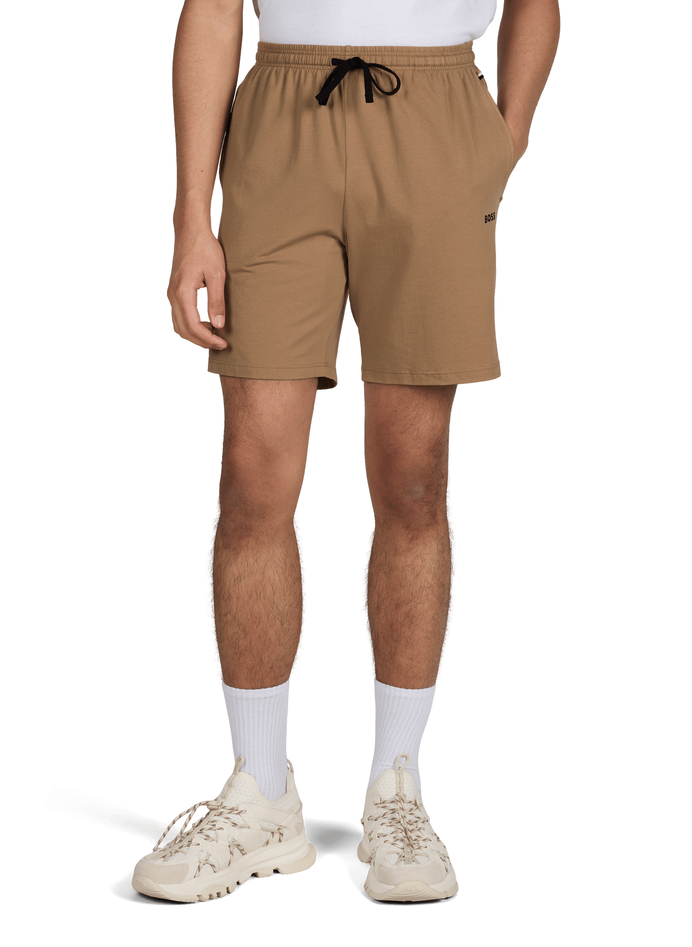 Short droit en coton mélangé BOSS Beige