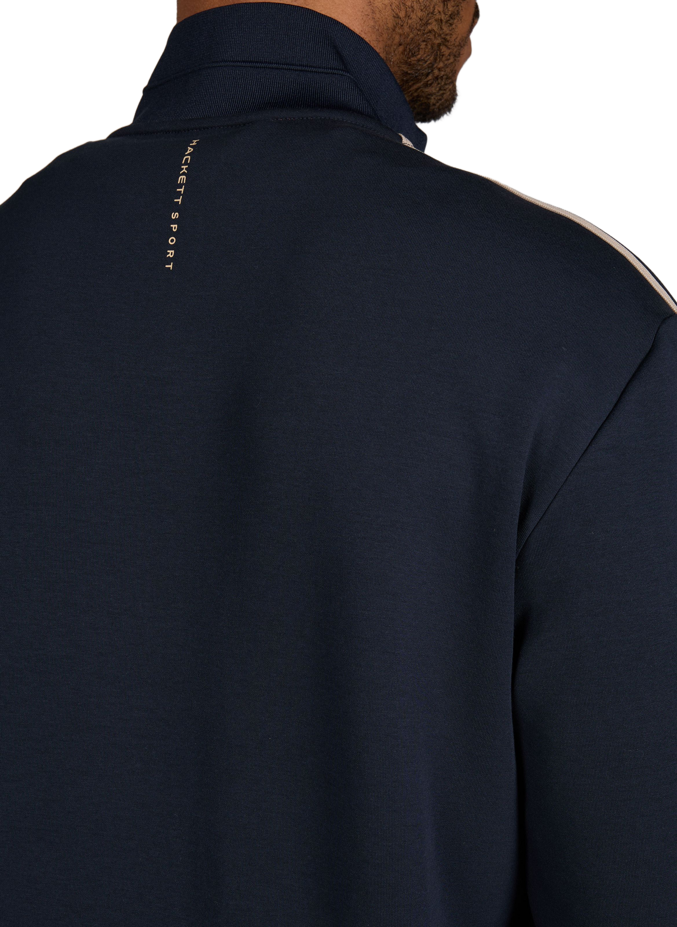 Sweat zippé en coton mélangé HACKETT Bleu