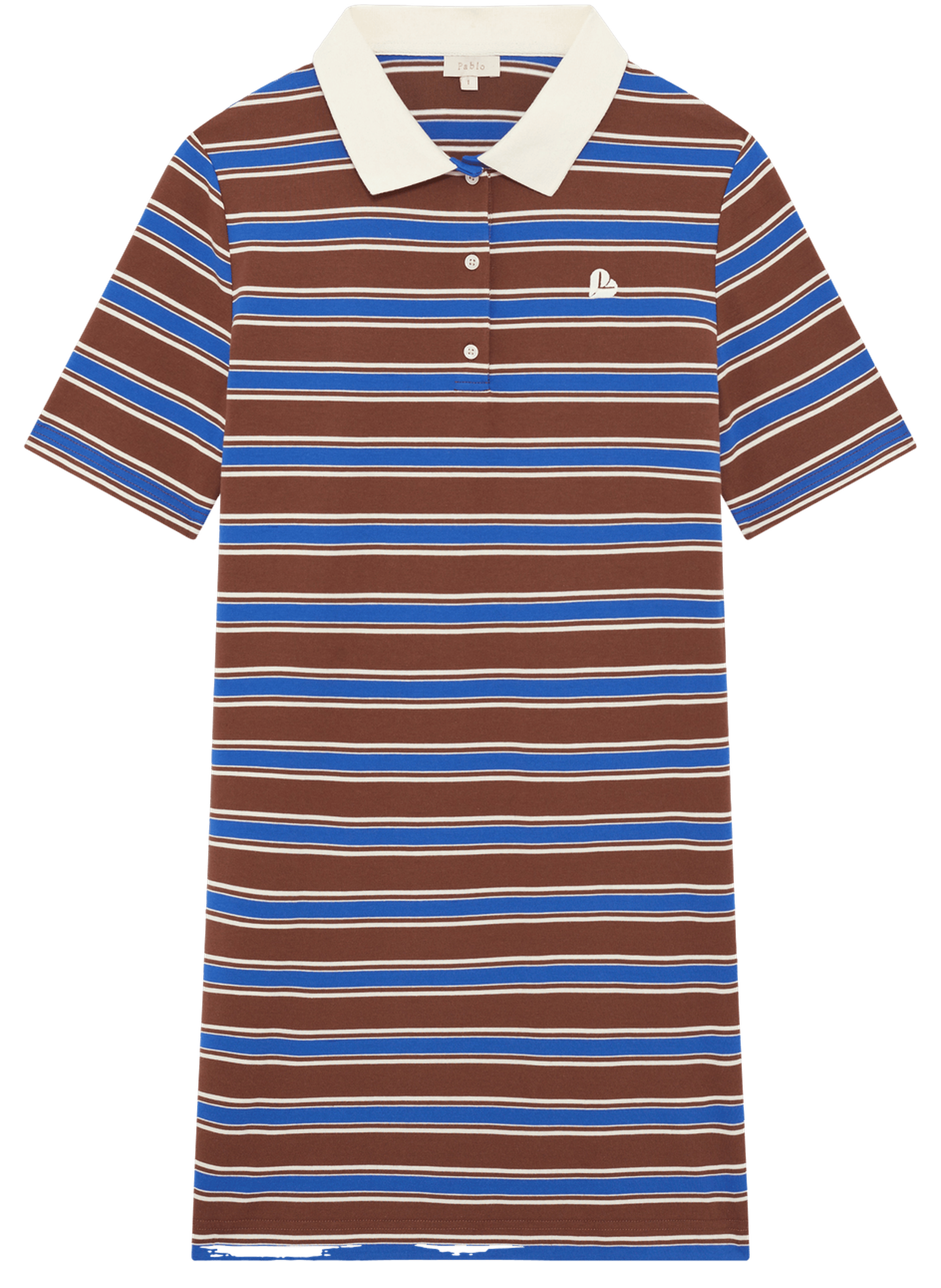 Robe polo à rayures - aissata PABLO Marron