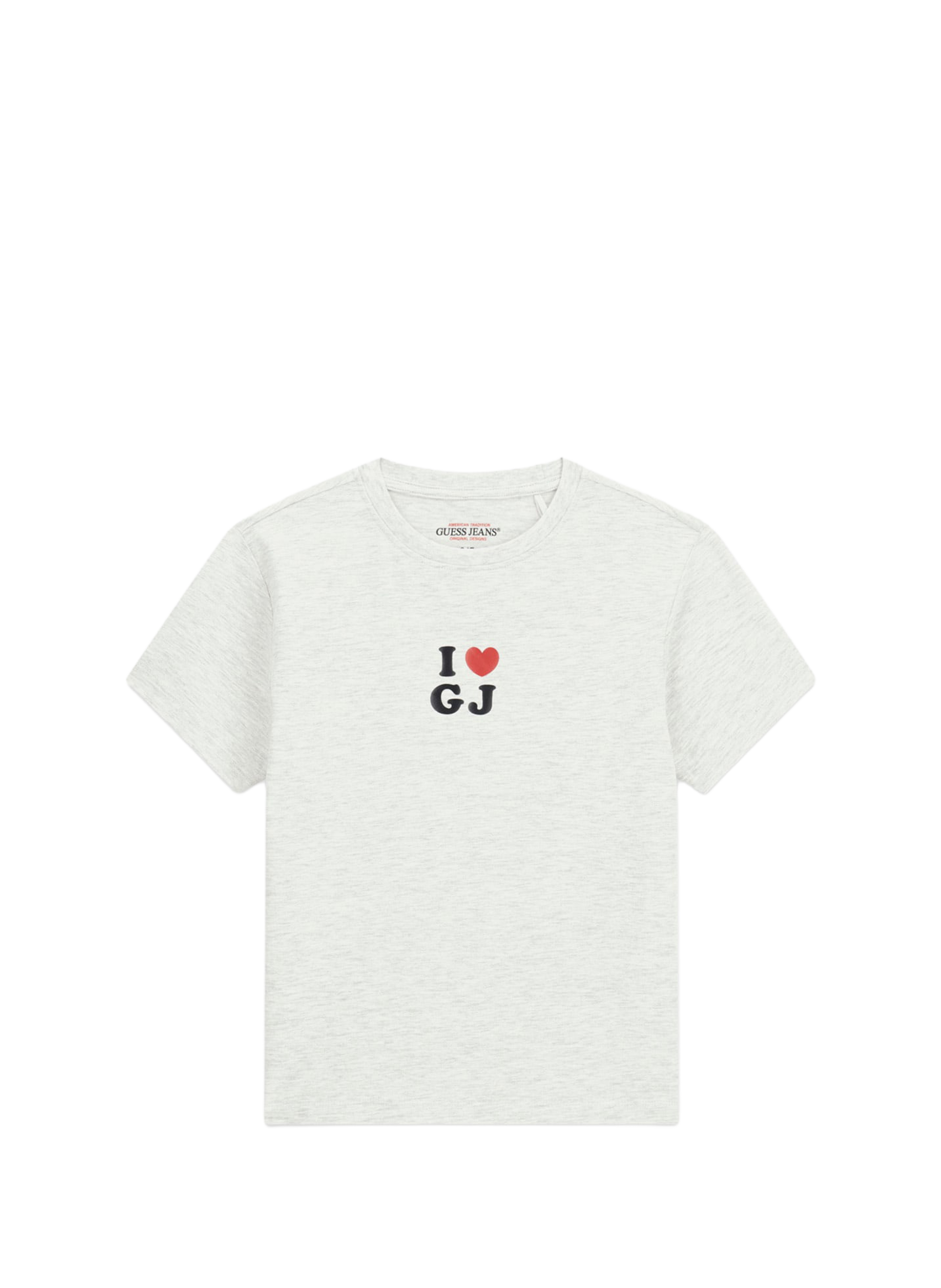 Crop top bedrukt van gemengd katoen GUESS Grijs