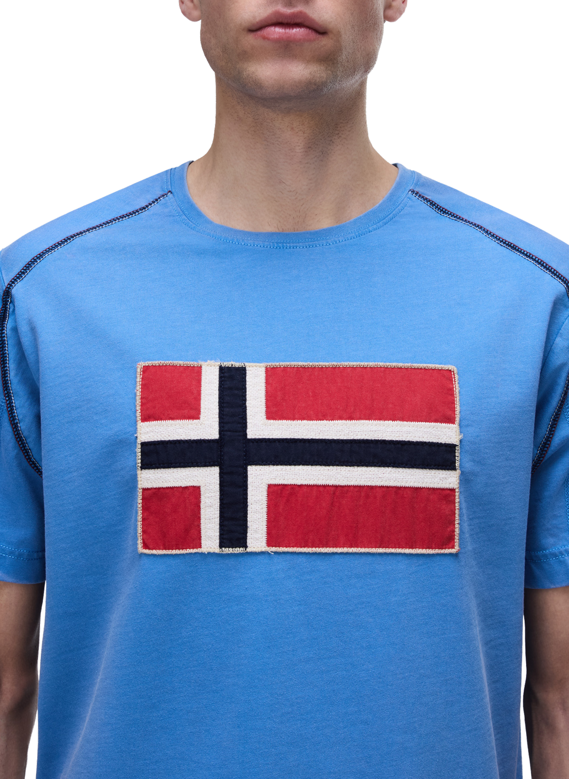 T-shirt droit imprimé Reflect en coton NAPAPIJRI Bleu