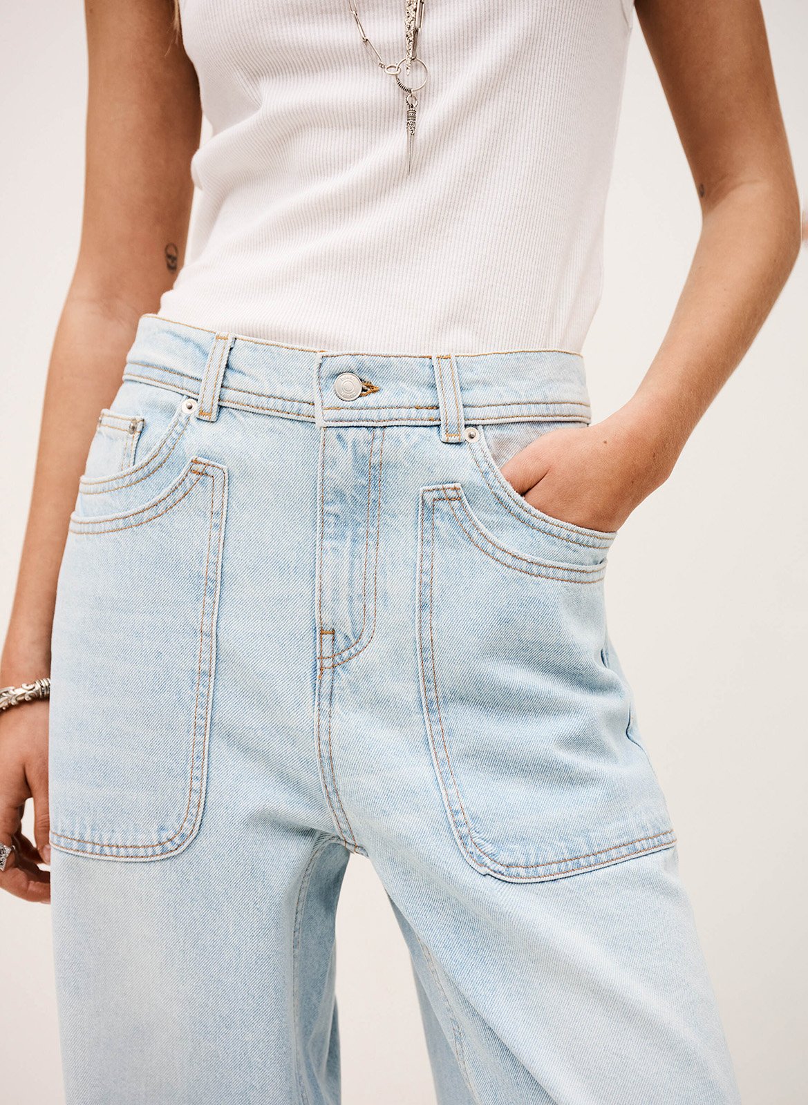 Jean large taille haute zoel BA&SH Bleu