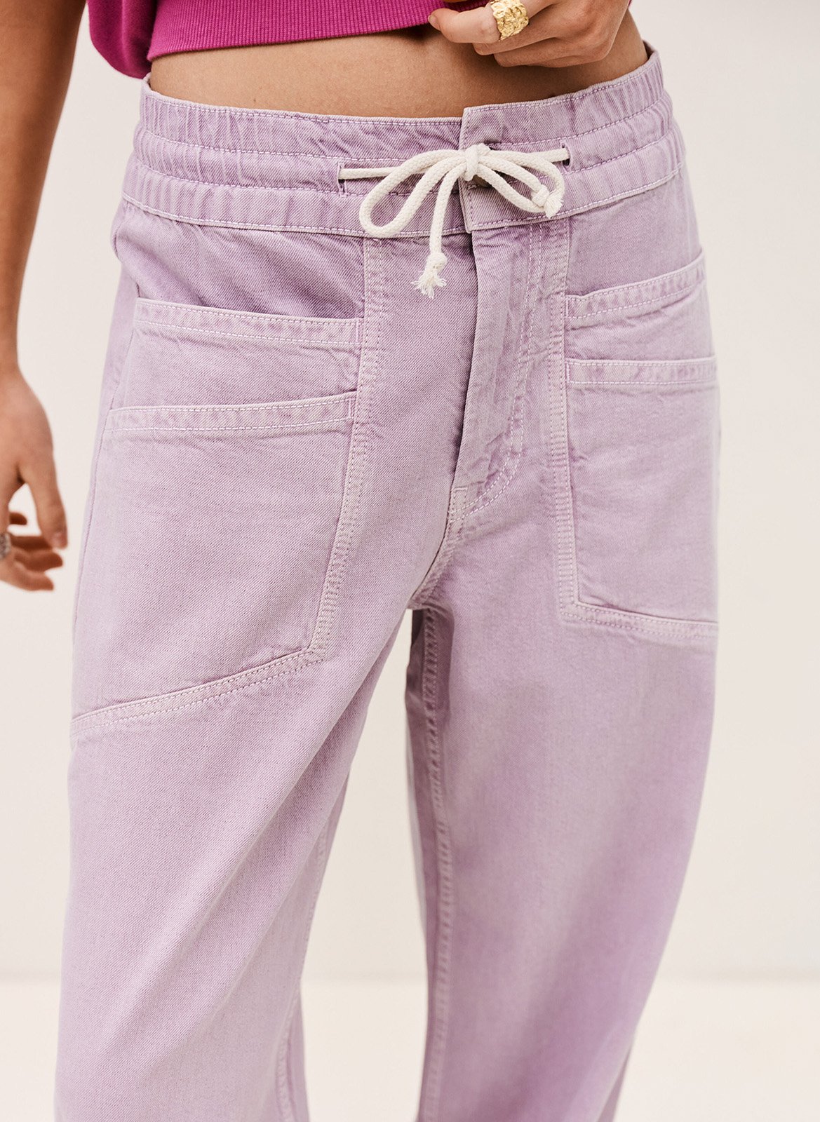 Pantalon droit en coton mélangé fima BA&SH Violet