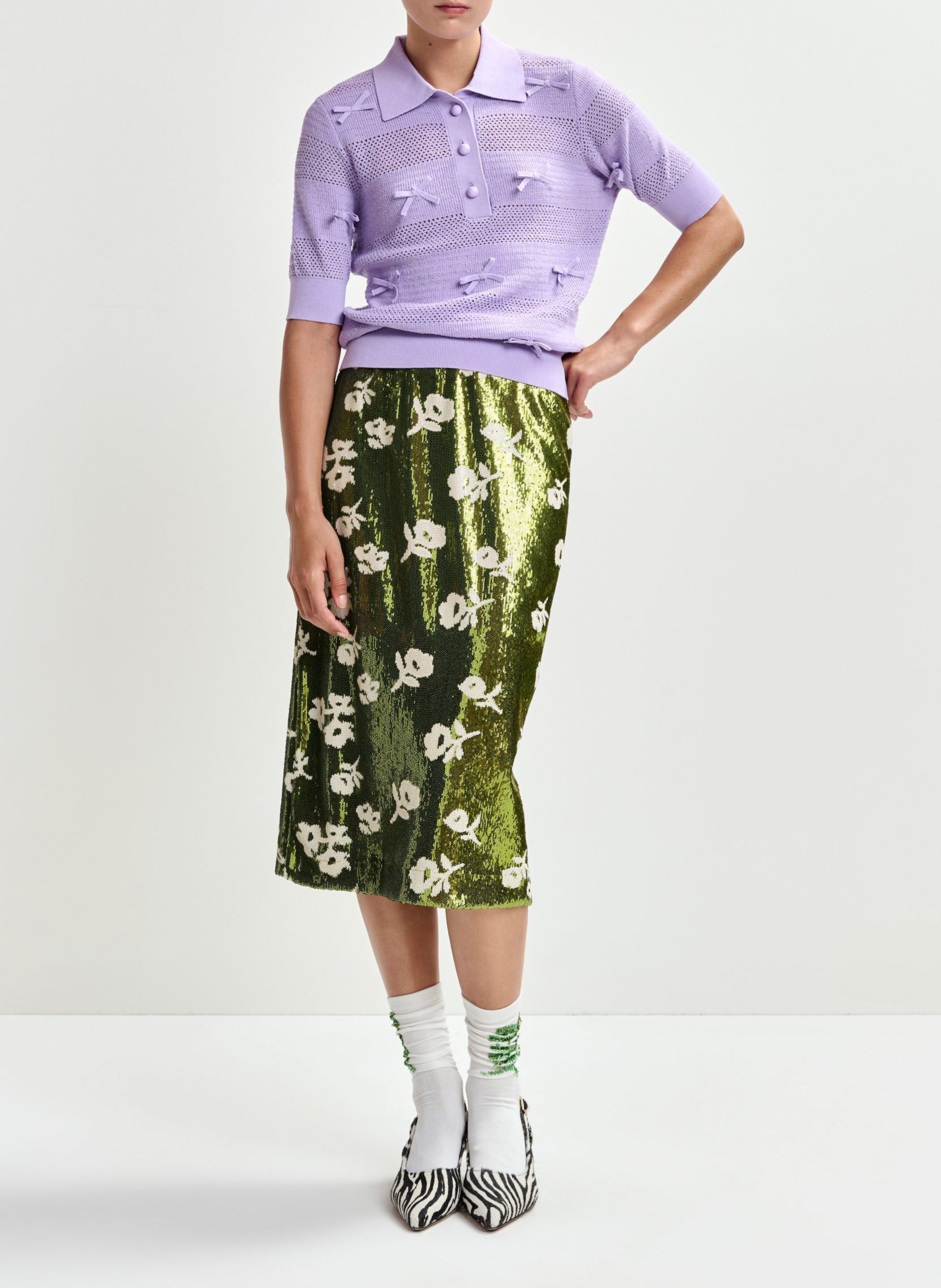 Jupe midi à sequins jorinda ESSENTIEL ANTWERP Vert