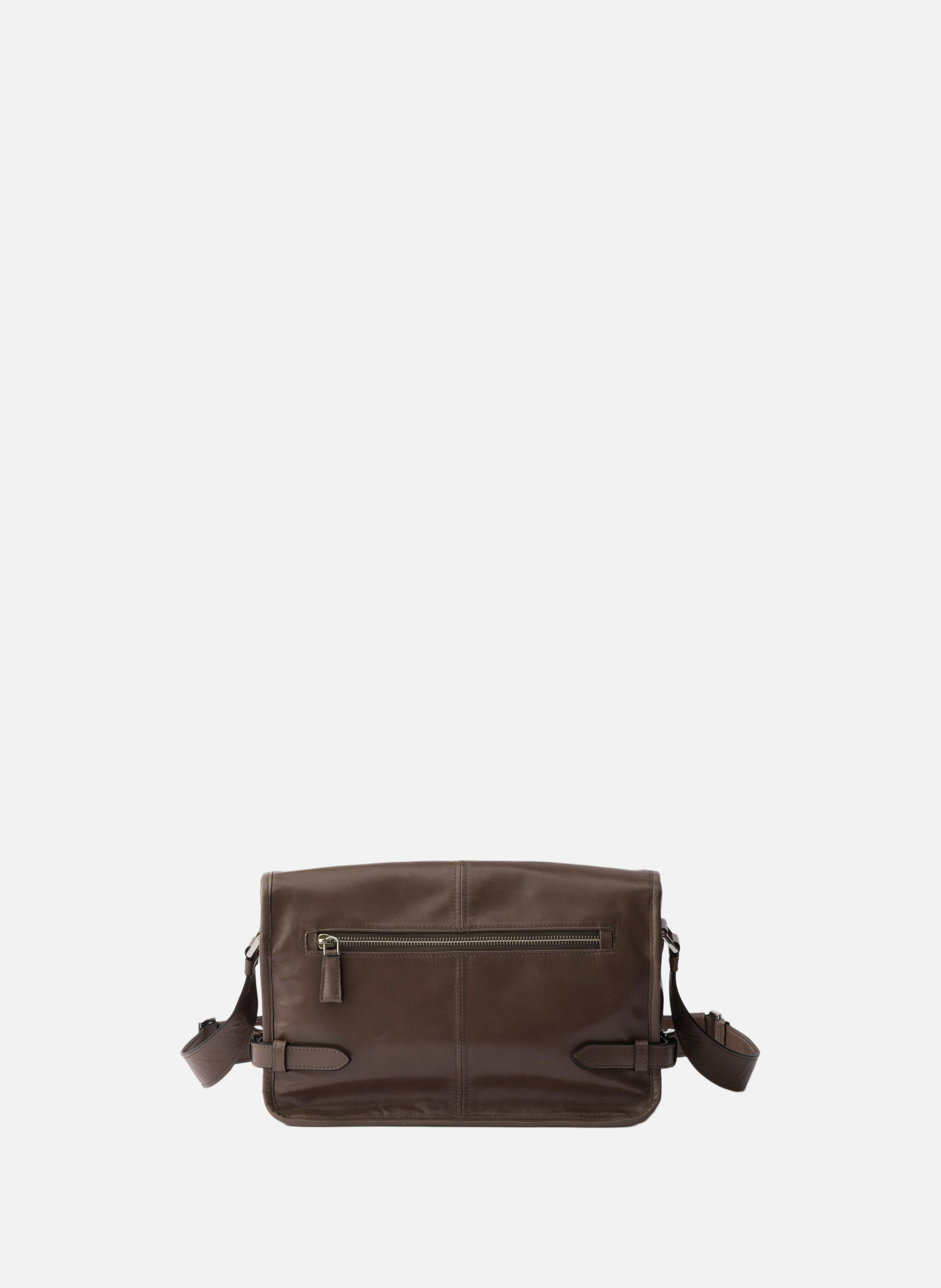 Sac à bandoulière en cuir PRADA Gris